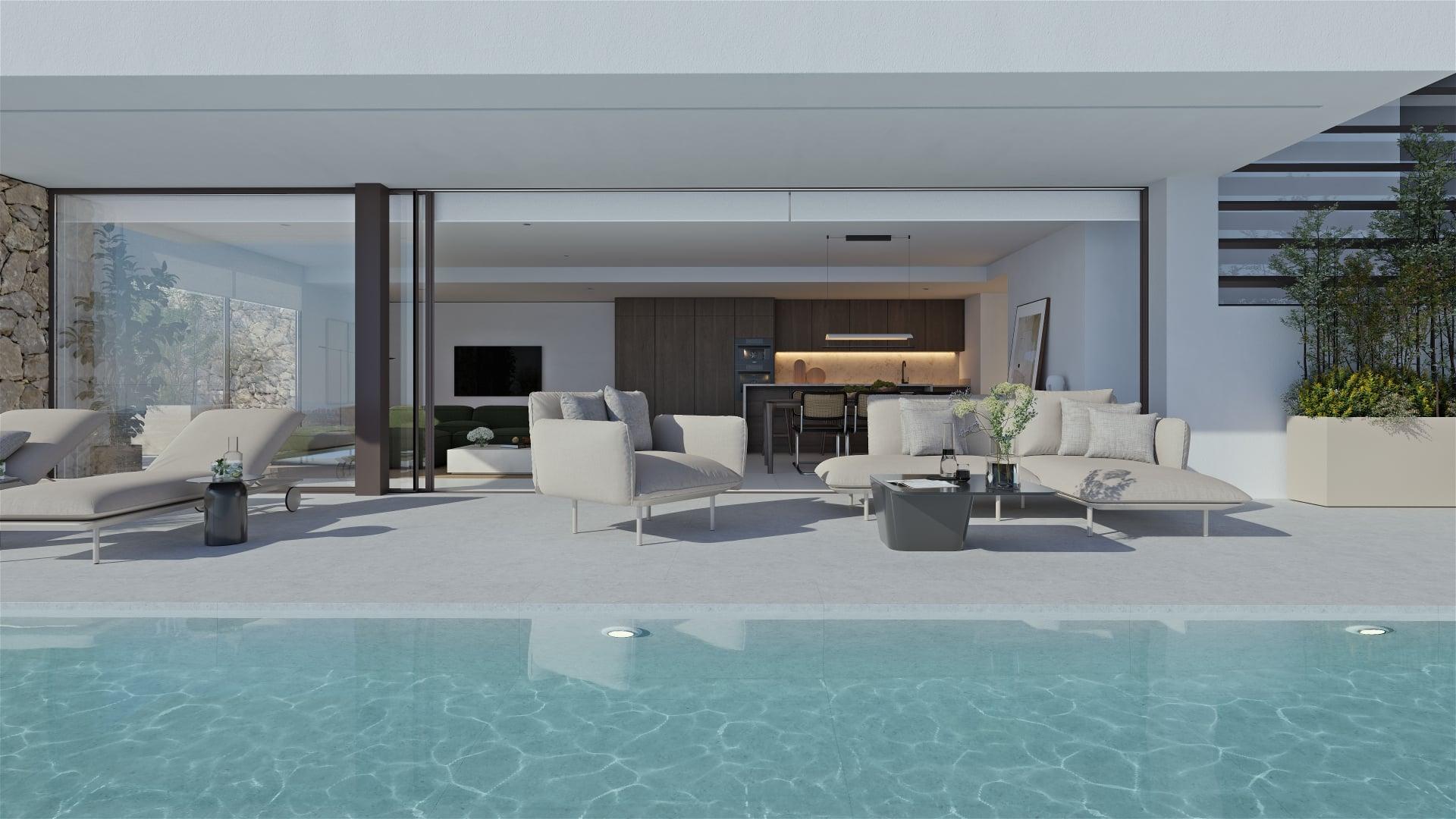 Bathroom with walk-in shower in 4-bedroom villa, Altea La Nova