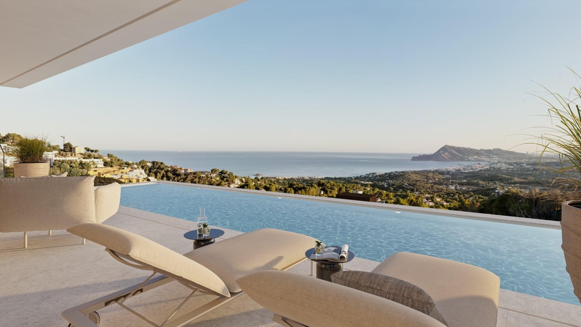 Exterior finish detail on new-build villa, Altea La Nova, Altea