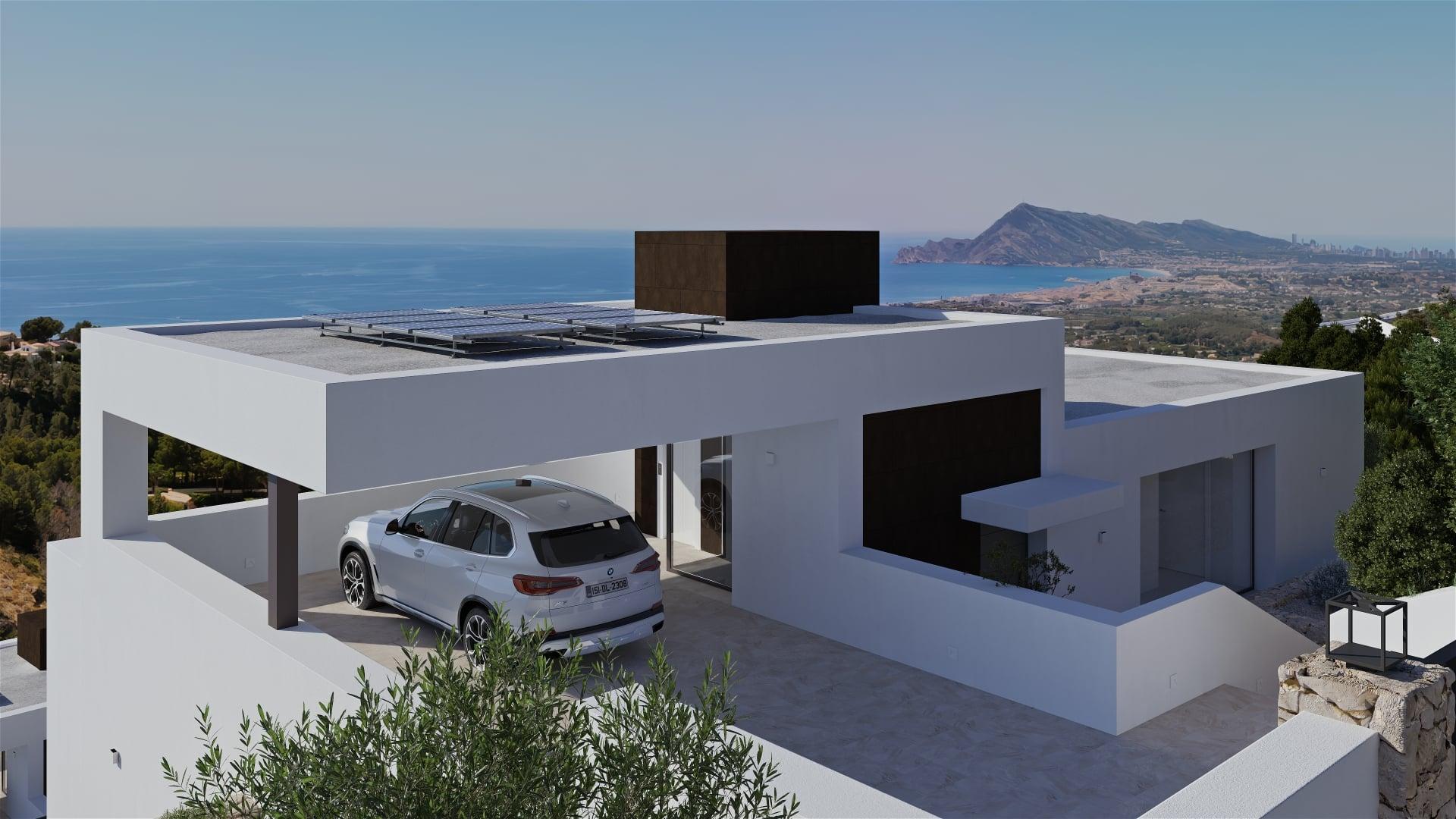 Garage interior in 4-bedroom new-build villa, Altea La Nova