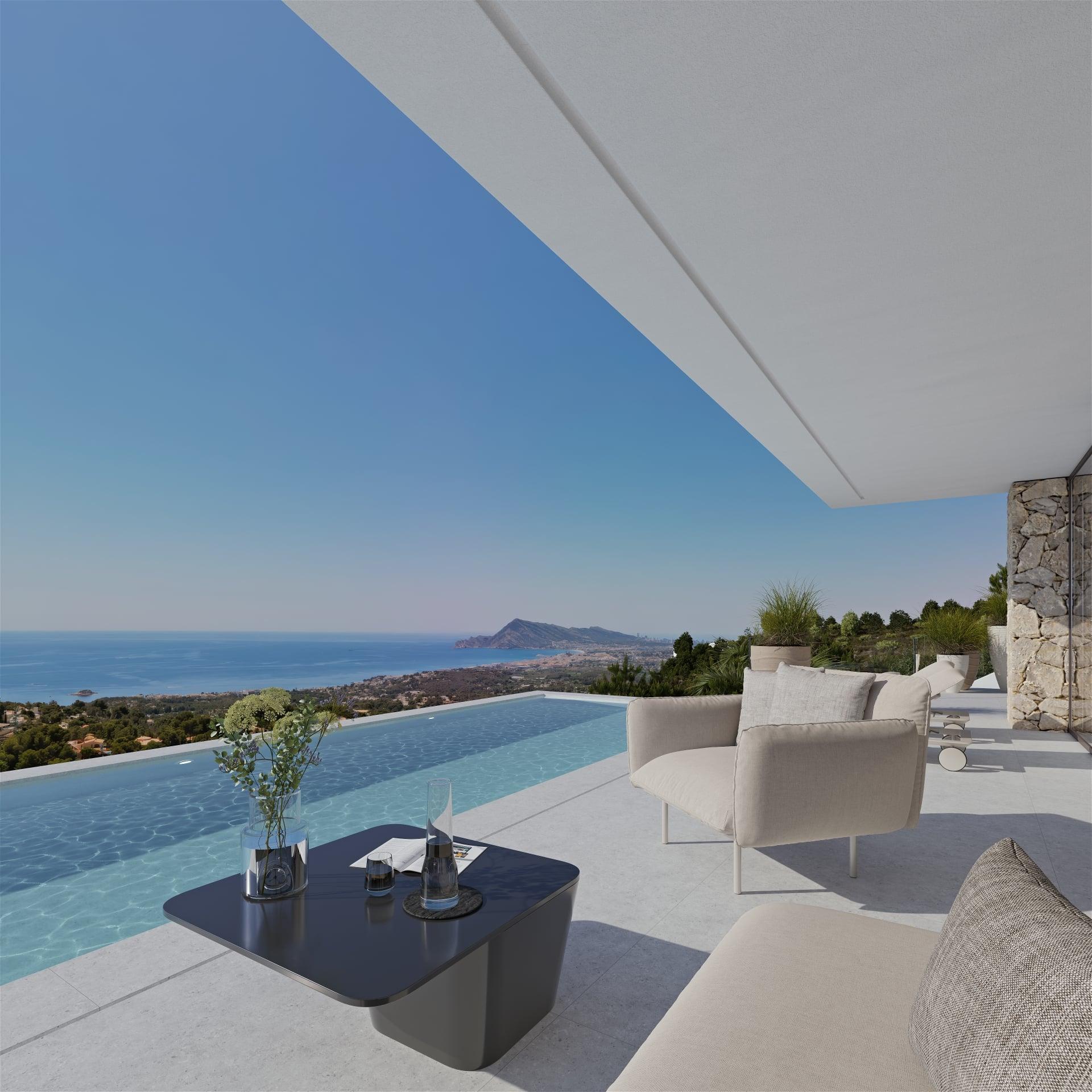 Private pool and garden of 4-bedroom villa in Altea La Nova, Altea
