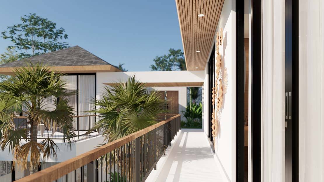 Upper floor interior in 4-bedroom villa, Tabanan, Bali