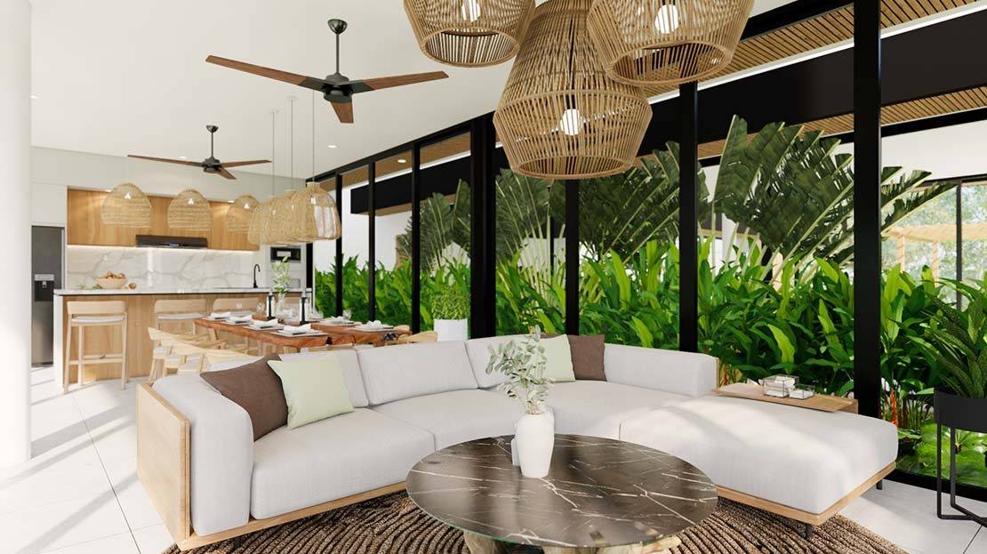Exterior rear view of 4-bedroom villa on 400 m2 plot, Tabanan, Bali