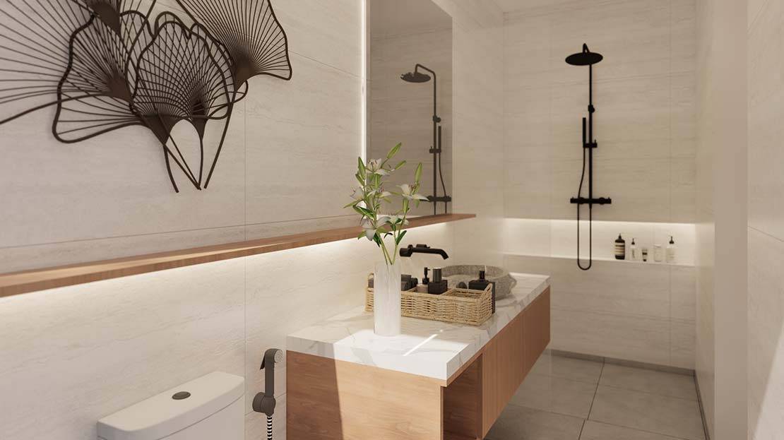 En-suite bathroom in 4-bedroom villa, Tabanan, Bali