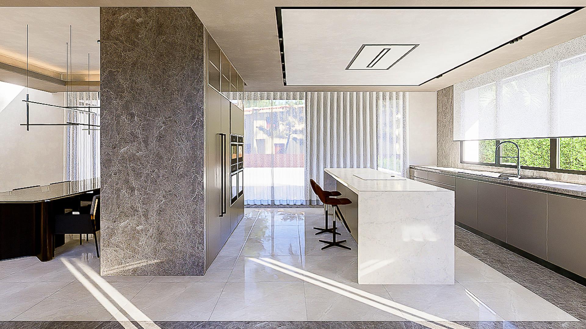 Fitted kitchen with cabinetry and worktops in new-build villa, Sierra Cortina