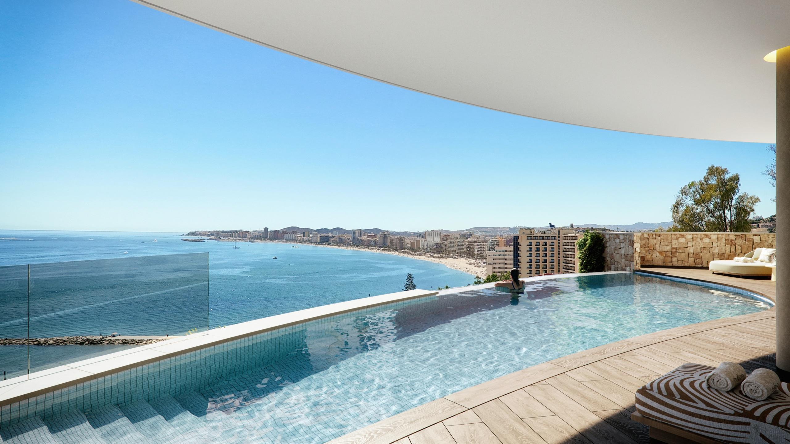 Terrace with sea views in apartment, El Higuerón, Fuengirola