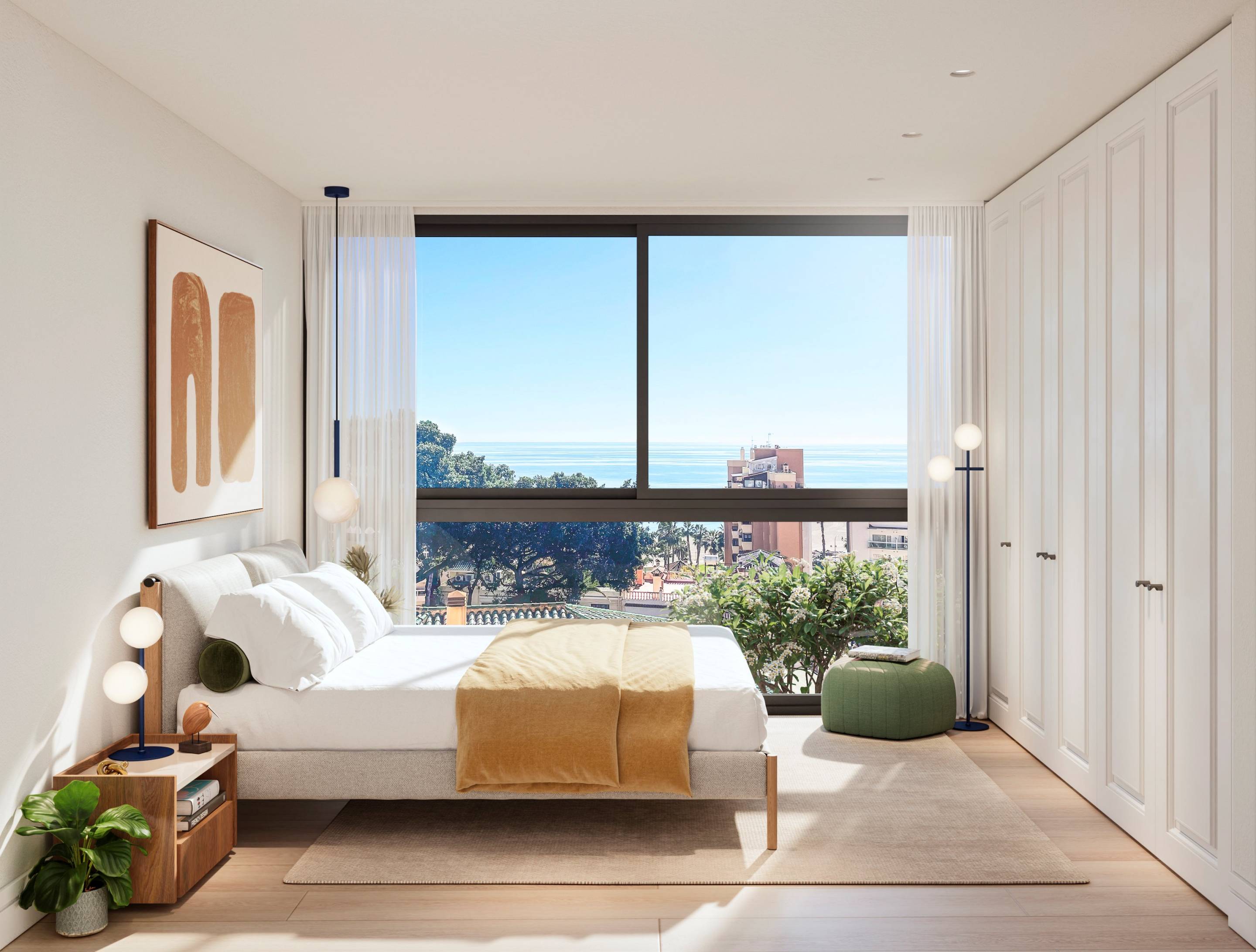 Hallway and entrance area showing internal layout of 4-bedroom penthouse, Malagueta, Málaga