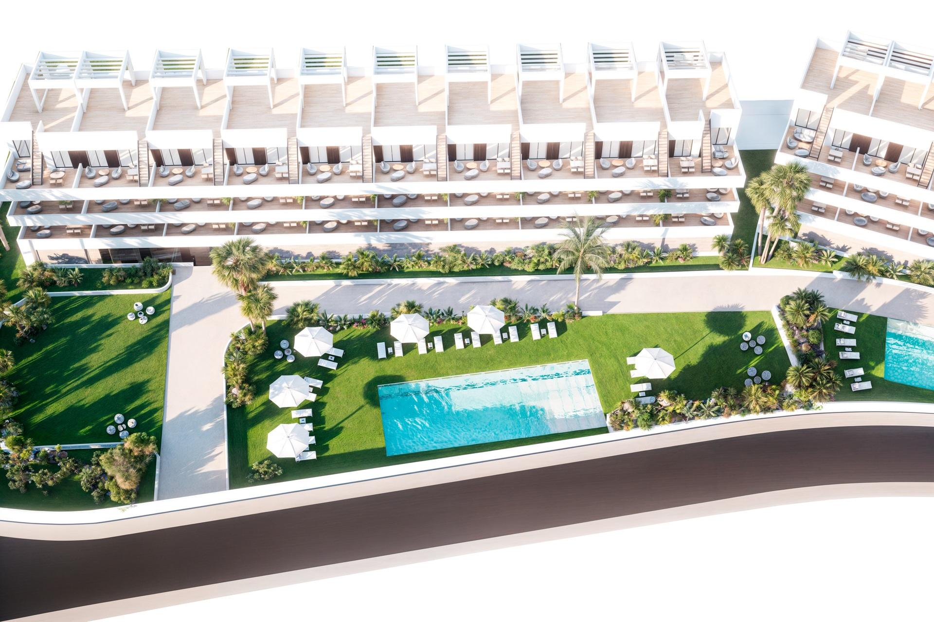 Pool terrace and sunbathing area at Seascape Resort, Finestrat