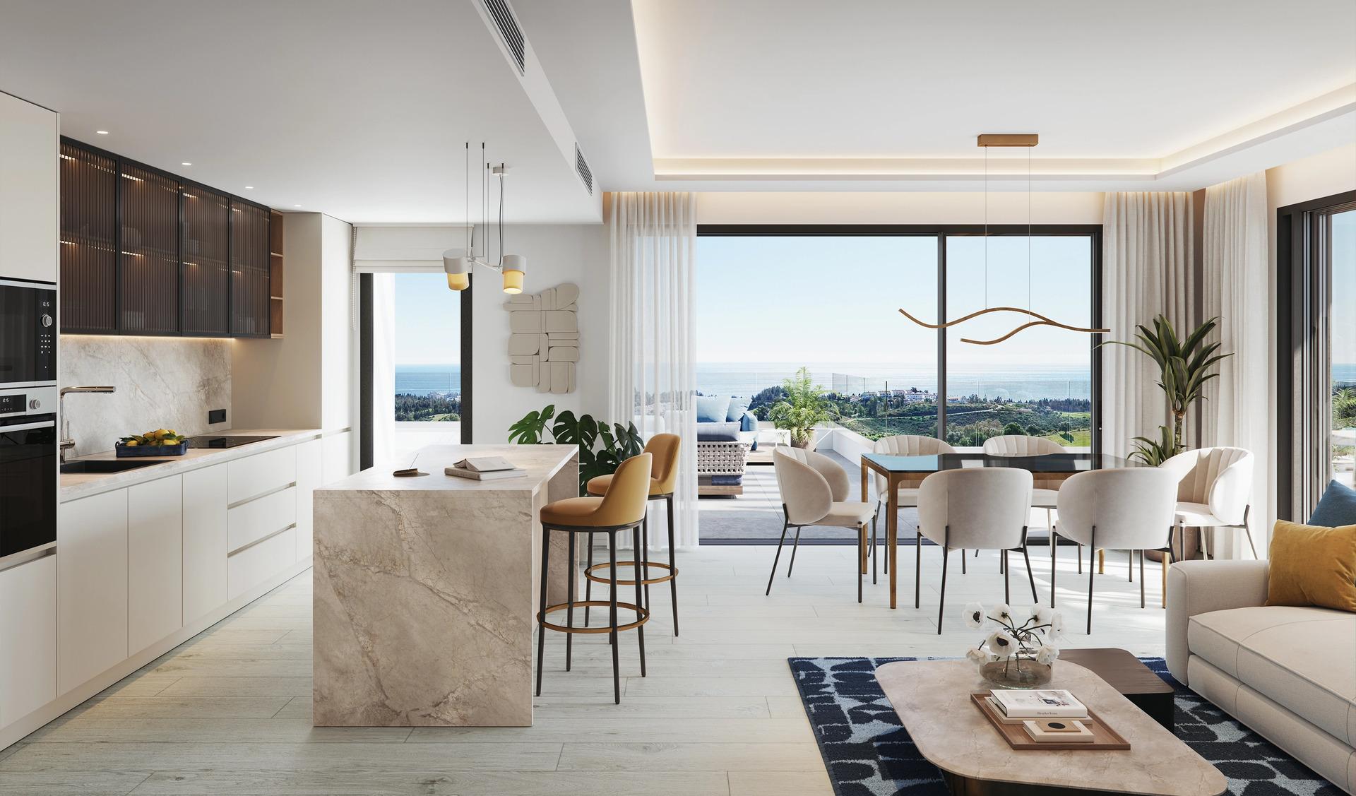 Private terrace with views towards the Mediterranean from the second floor