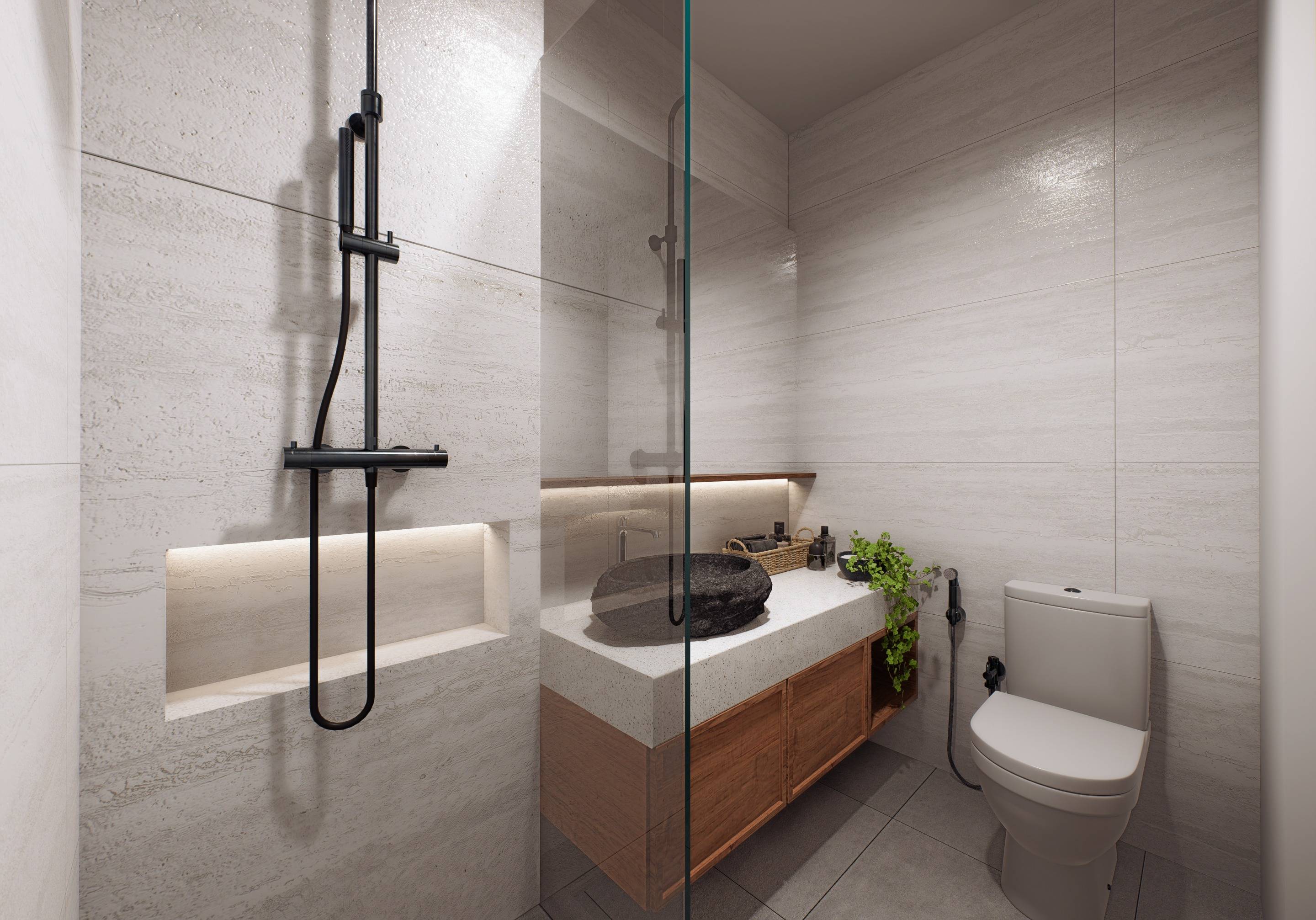 Third bathroom in 3-bedroom villa, Tabanan, Bali