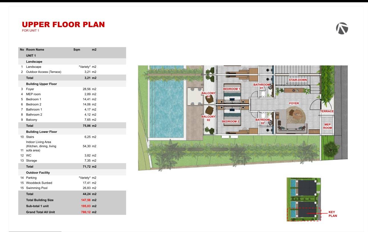 Open-plan living and dining space, 3-bedroom villa, Tabanan, Bali
