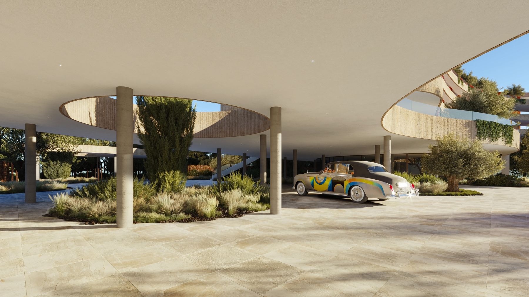 Interior view of open-plan living space in 2-bedroom apartment, Reserva del Higuerón