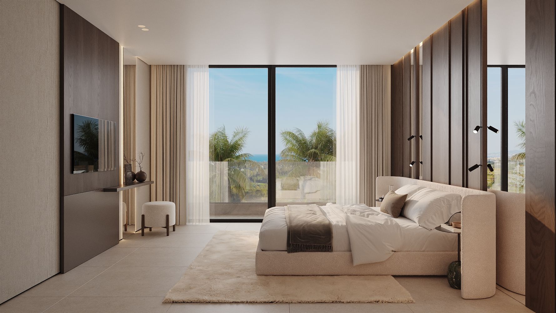 Building entrance and internal lobby in new-build apartment block, Nueva Milla De Oro, Estepona