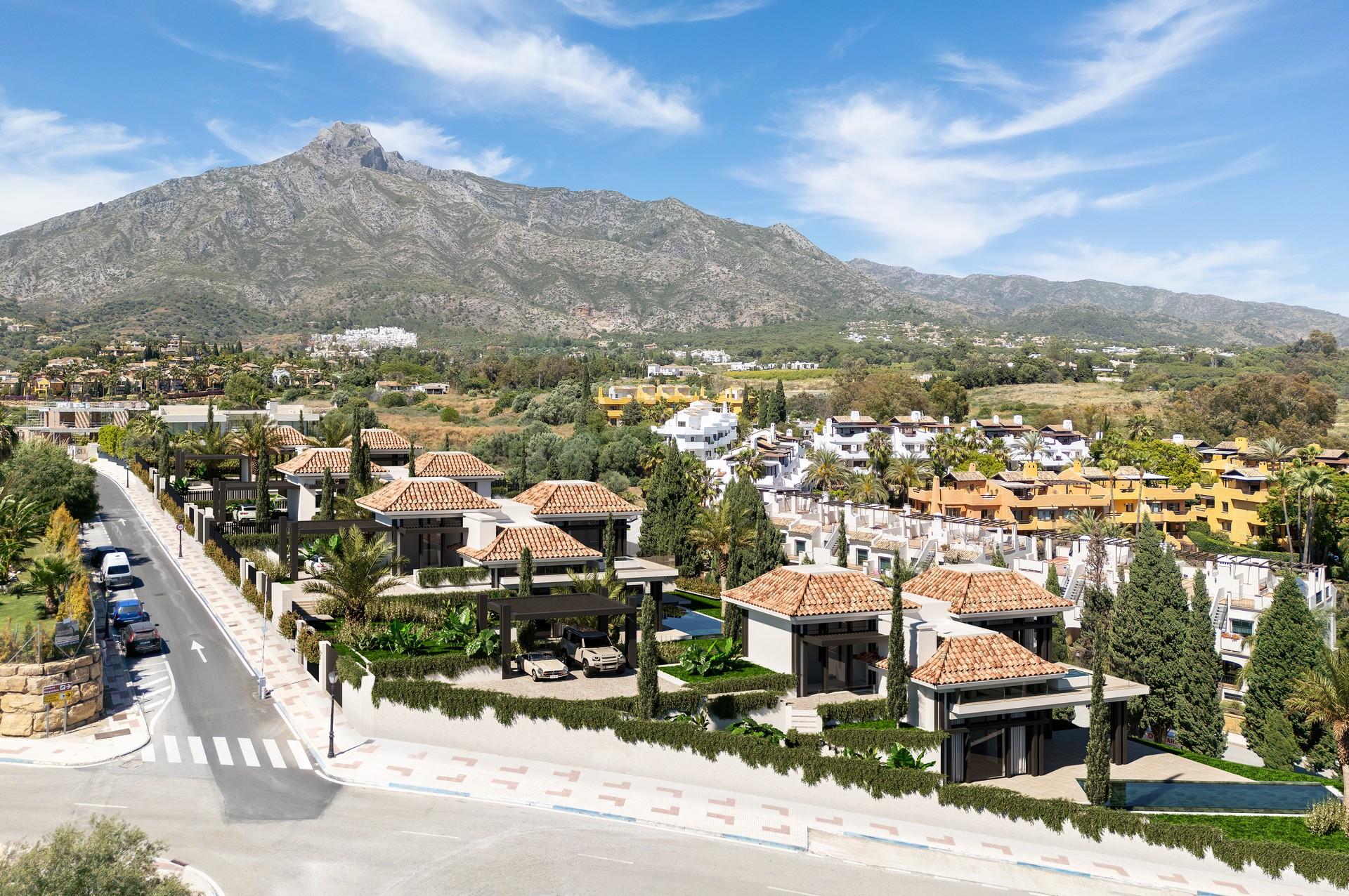 Landscaped garden alongside private pool in 4-bedroom villa, Nagüeles, Marbella