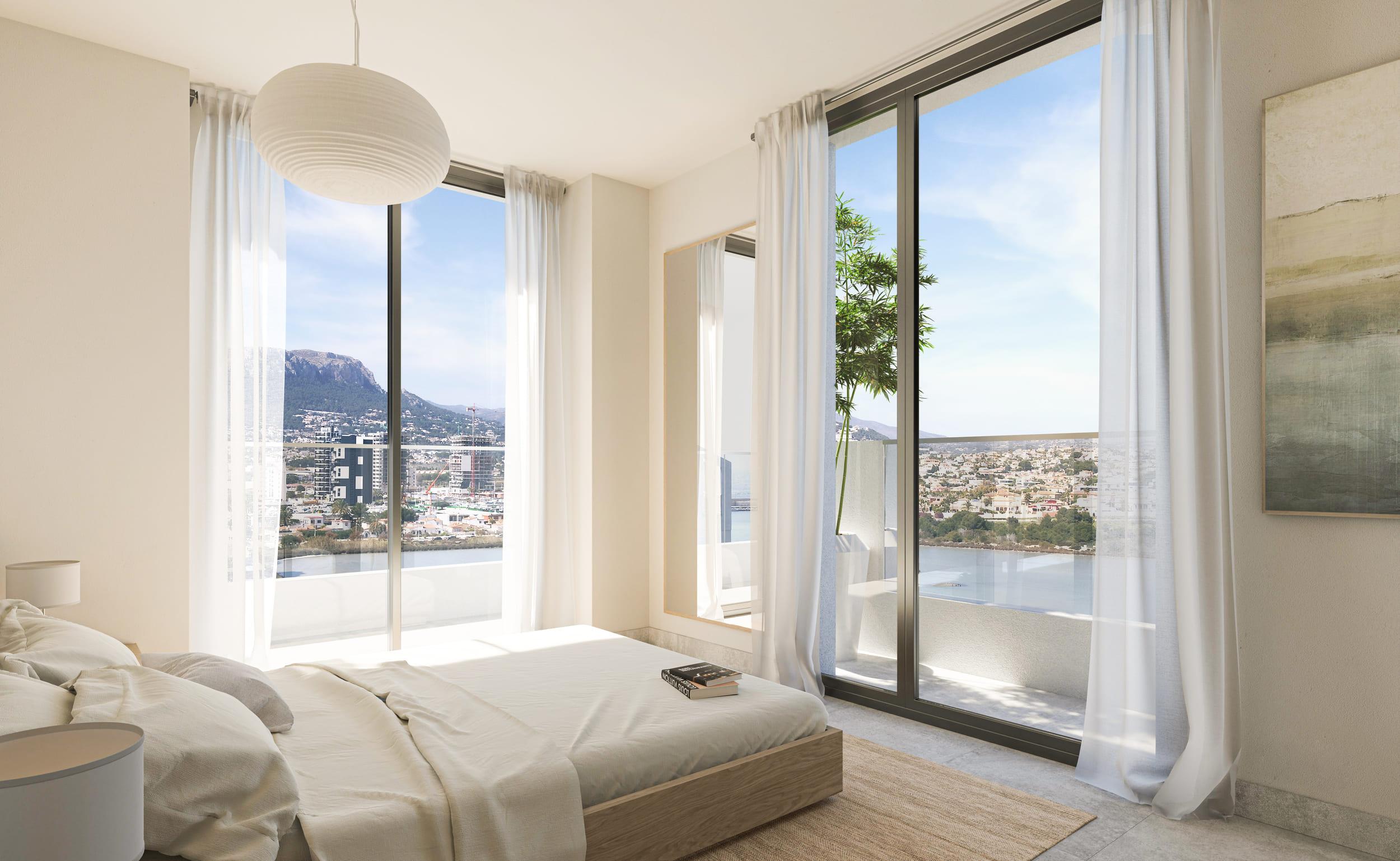 Outdoor terrace area with views in new-build penthouse, Ifach, Calpe