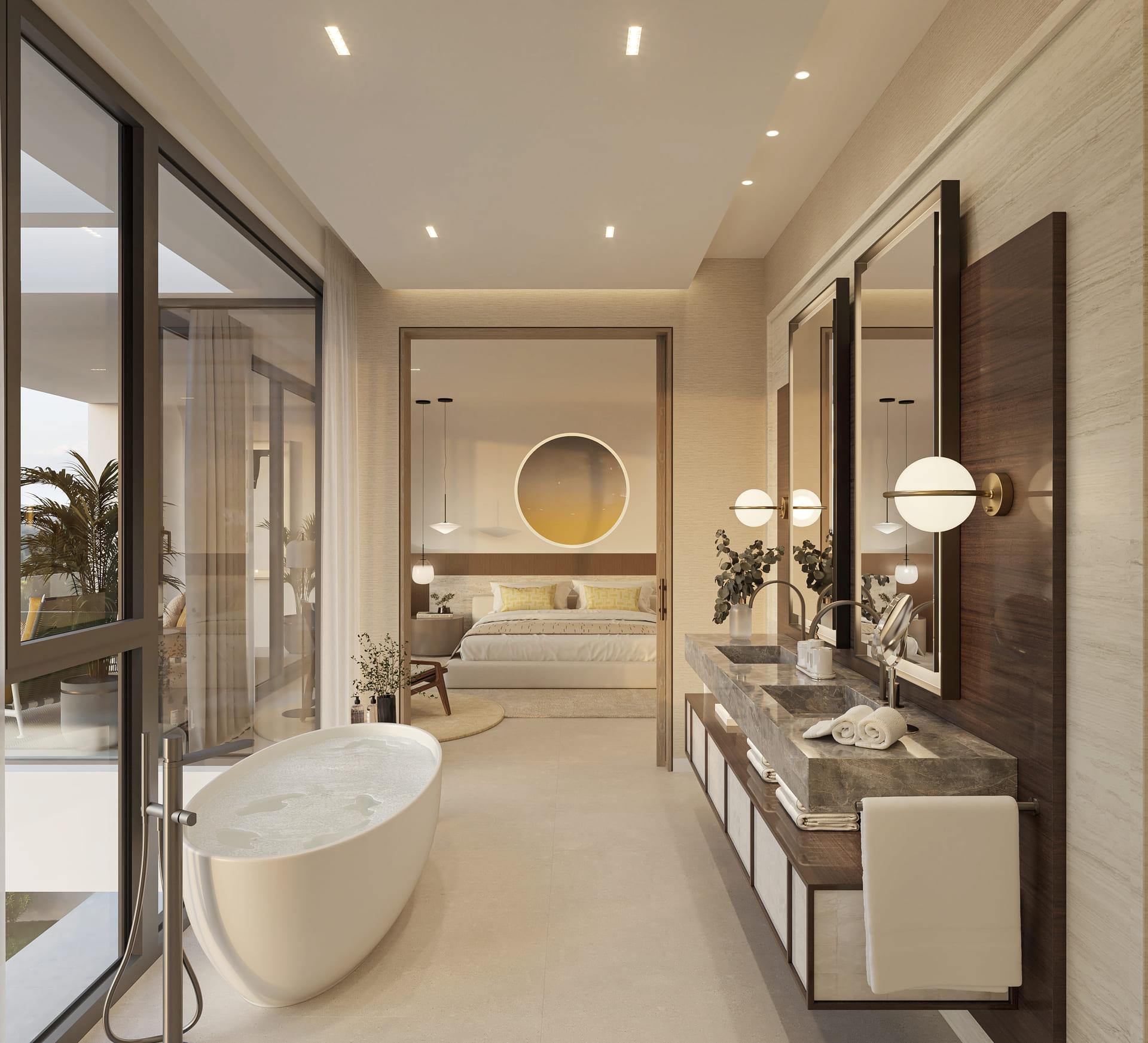 Rooftop solarium with open sky above, new-build villa, Nueva Andalucía, Marbella