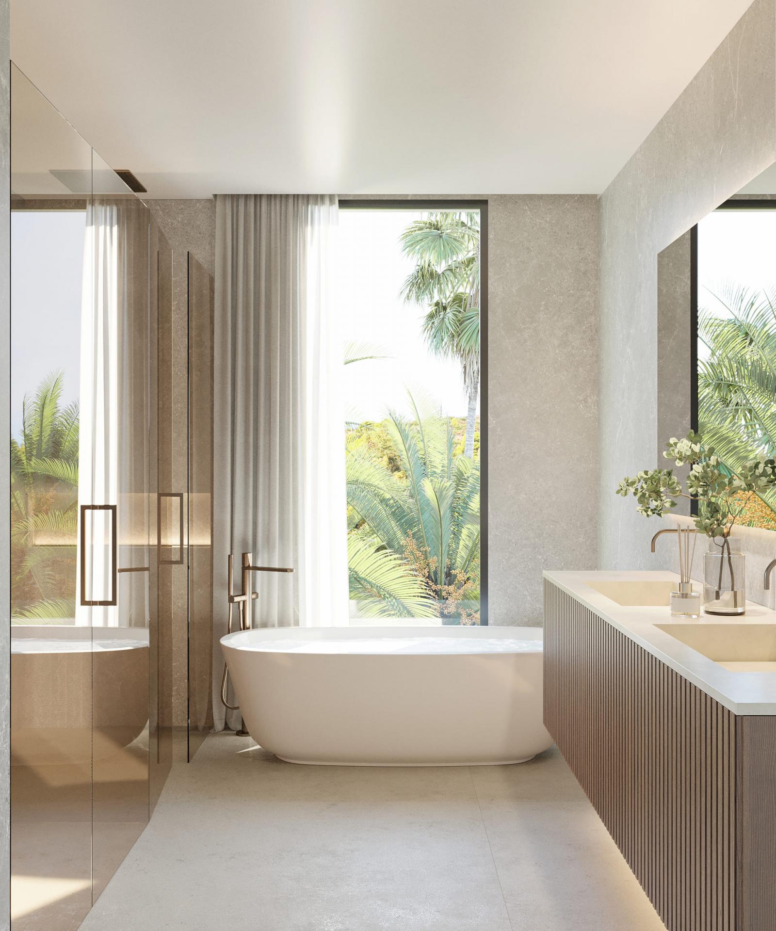 Fitted kitchen with island and appliances in new-build villa, Nueva Andalucía, Marbella