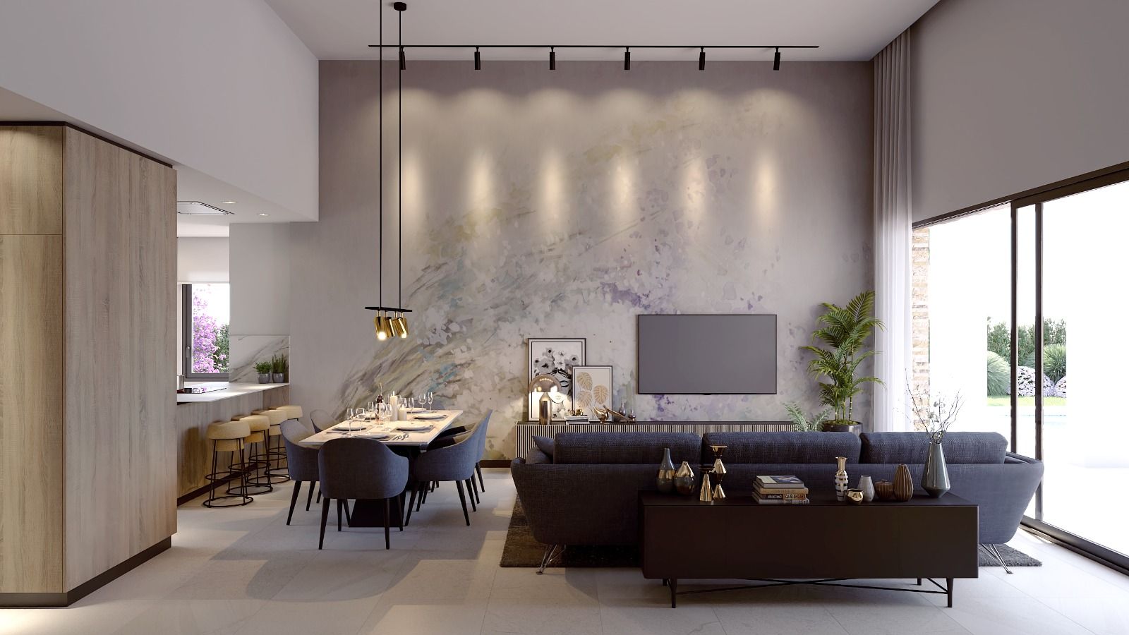 Open-plan living area in 3-bedroom new-build villa, Comunidad Valenciana, Algorfa