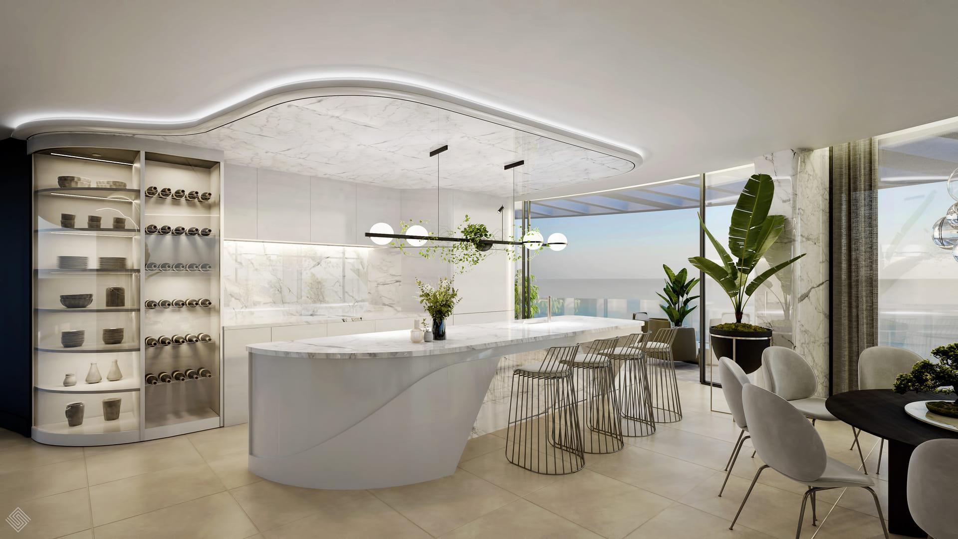 Lift lobby inside new-build development, La Quinta, Benahavis