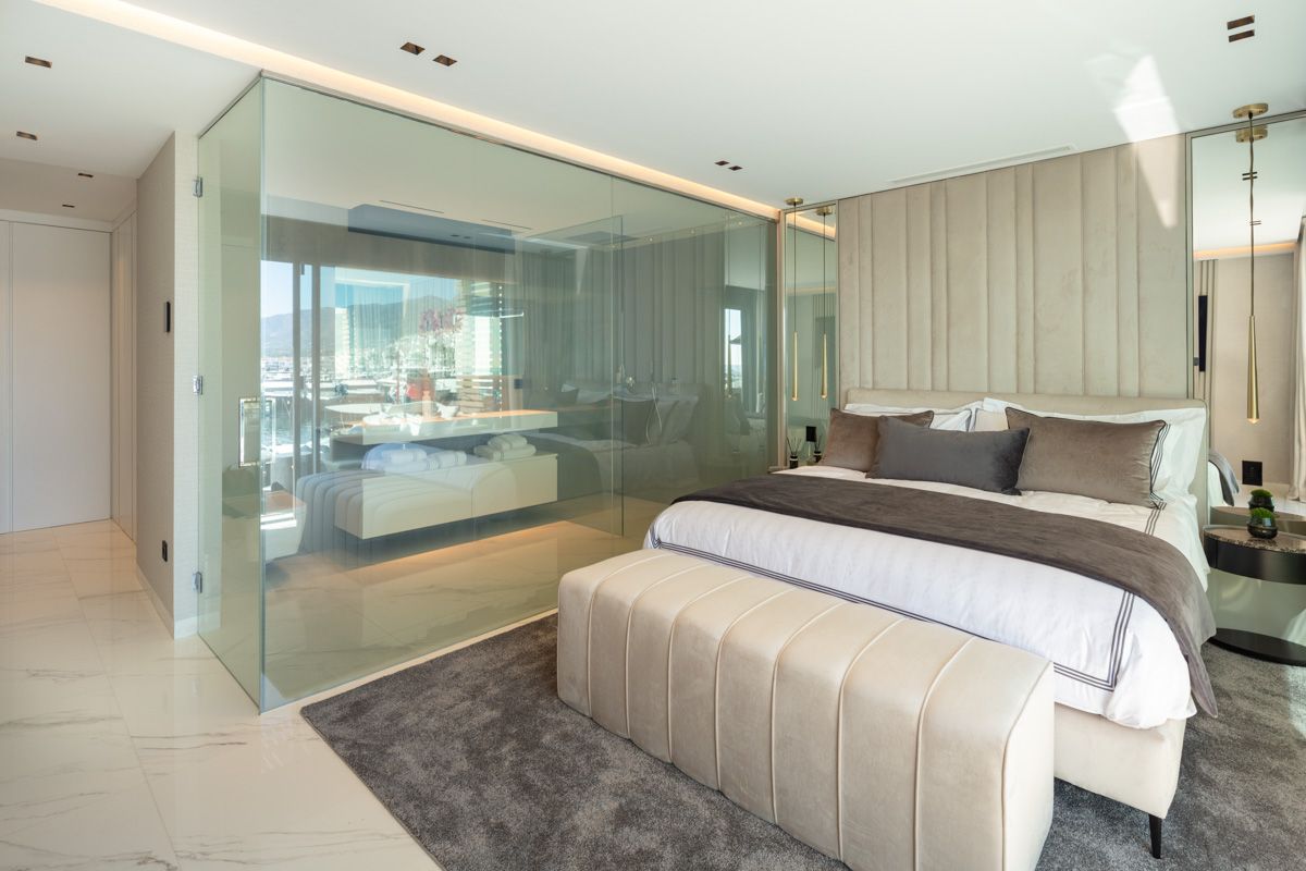 Entrance hallway of first-floor new-build apartment, Puerto, Marbella