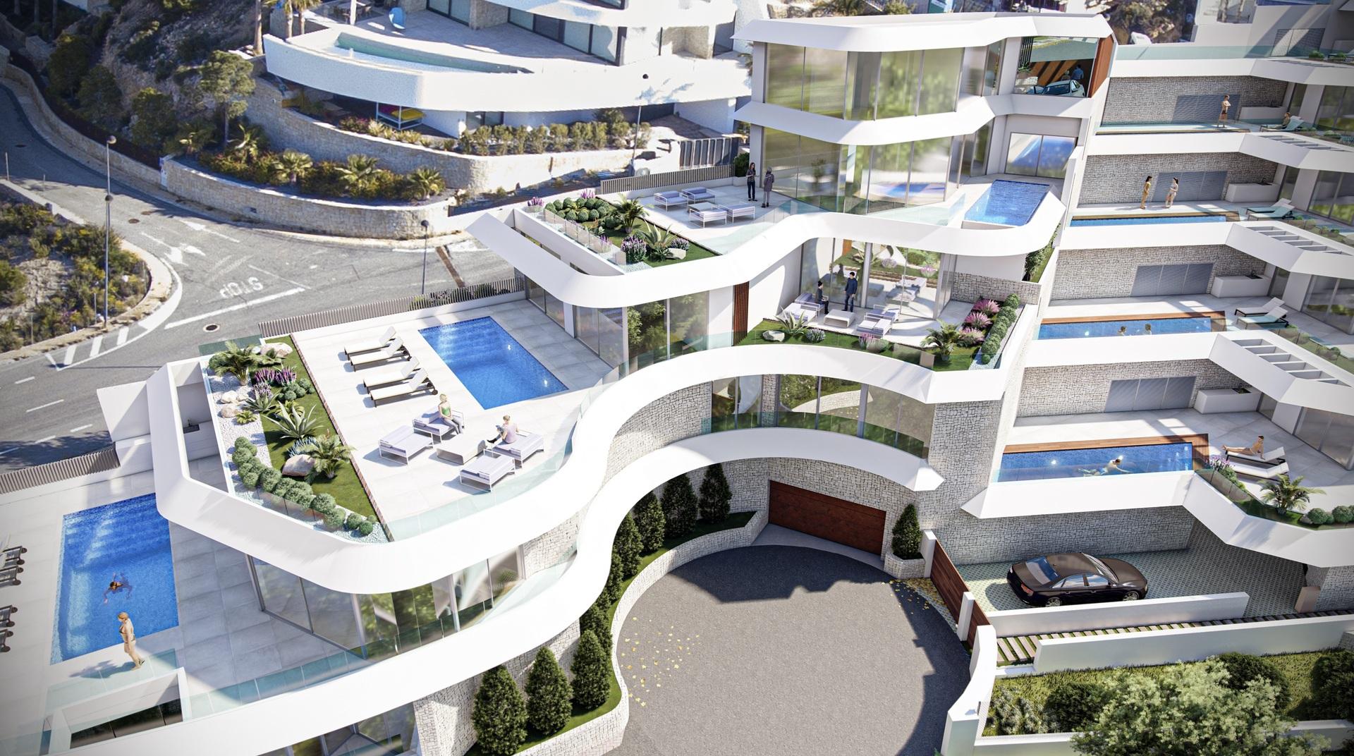 External street view of development, Puerto, Calpe