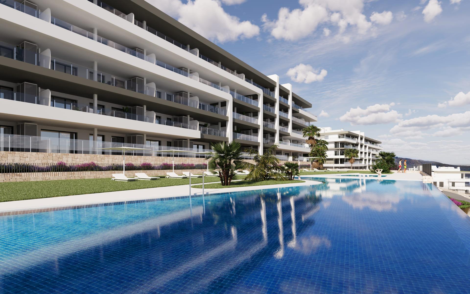Living area with natural light in 2-bedroom new-build apartment, Bonalba-Cotoveta, Mutxamel