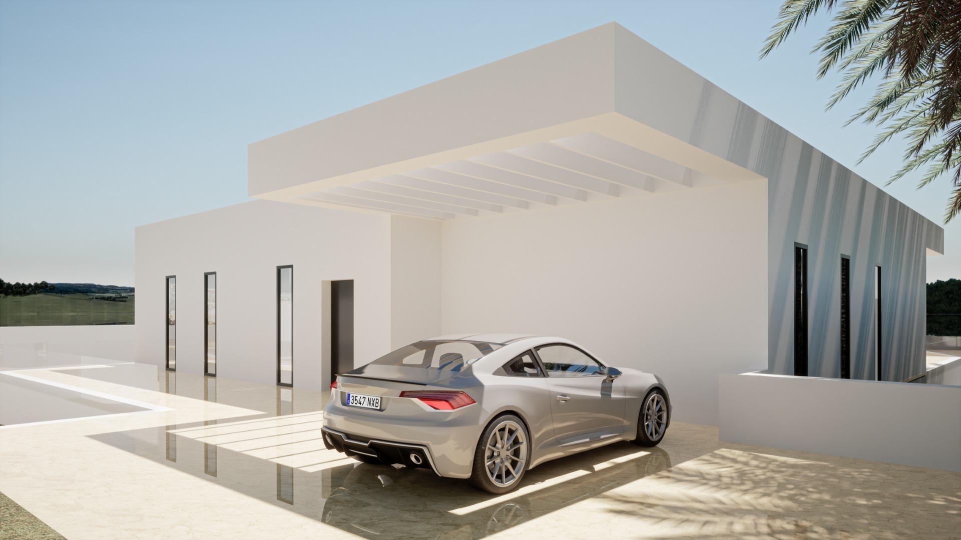 Interior living space in 3-bedroom single-storey new-build villa, Hipódromo-Cerrado del Águila, Mijas