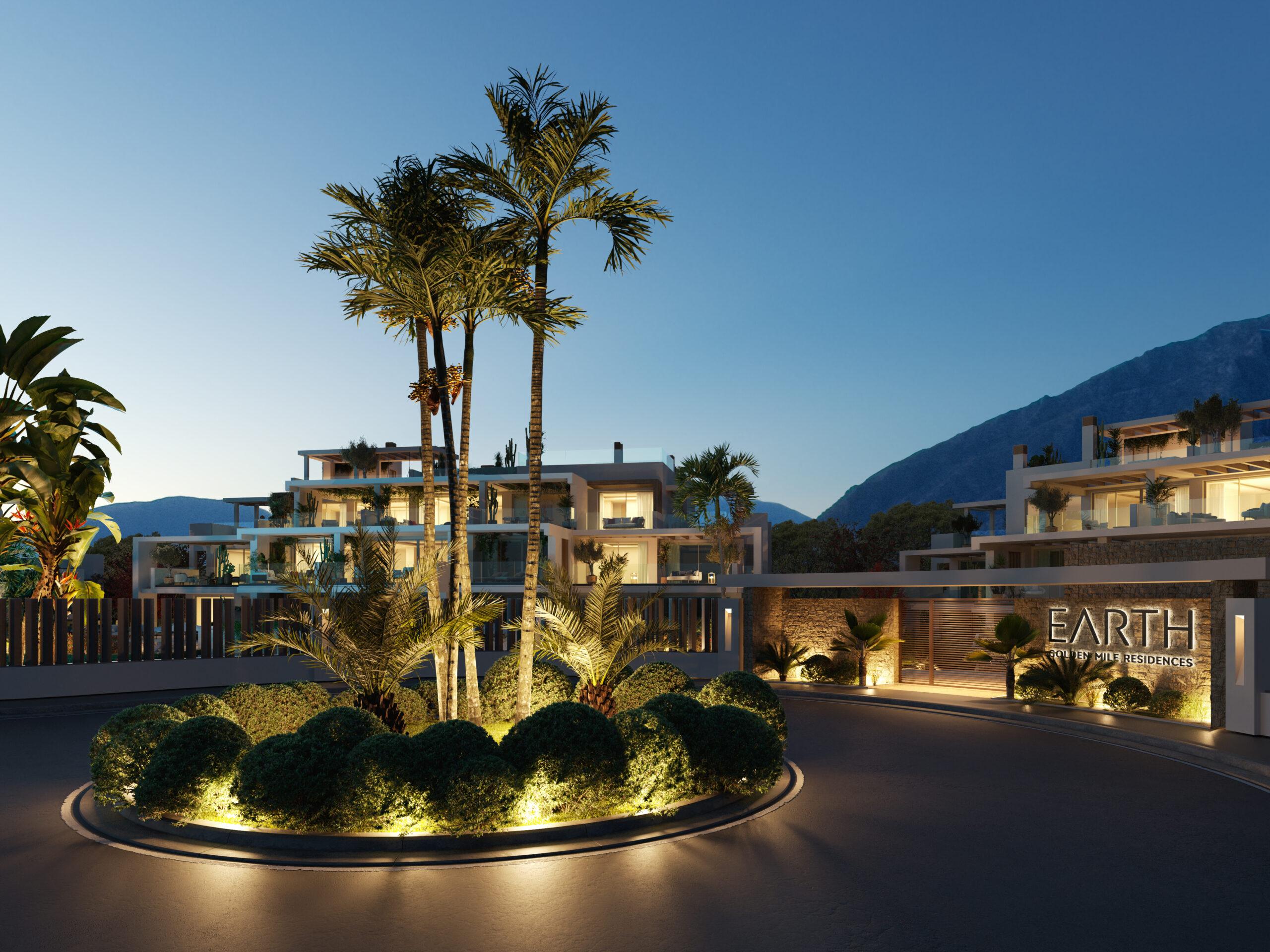 Private terrace adjacent to main living area in new-build penthouse, Lomas de Marbella Club