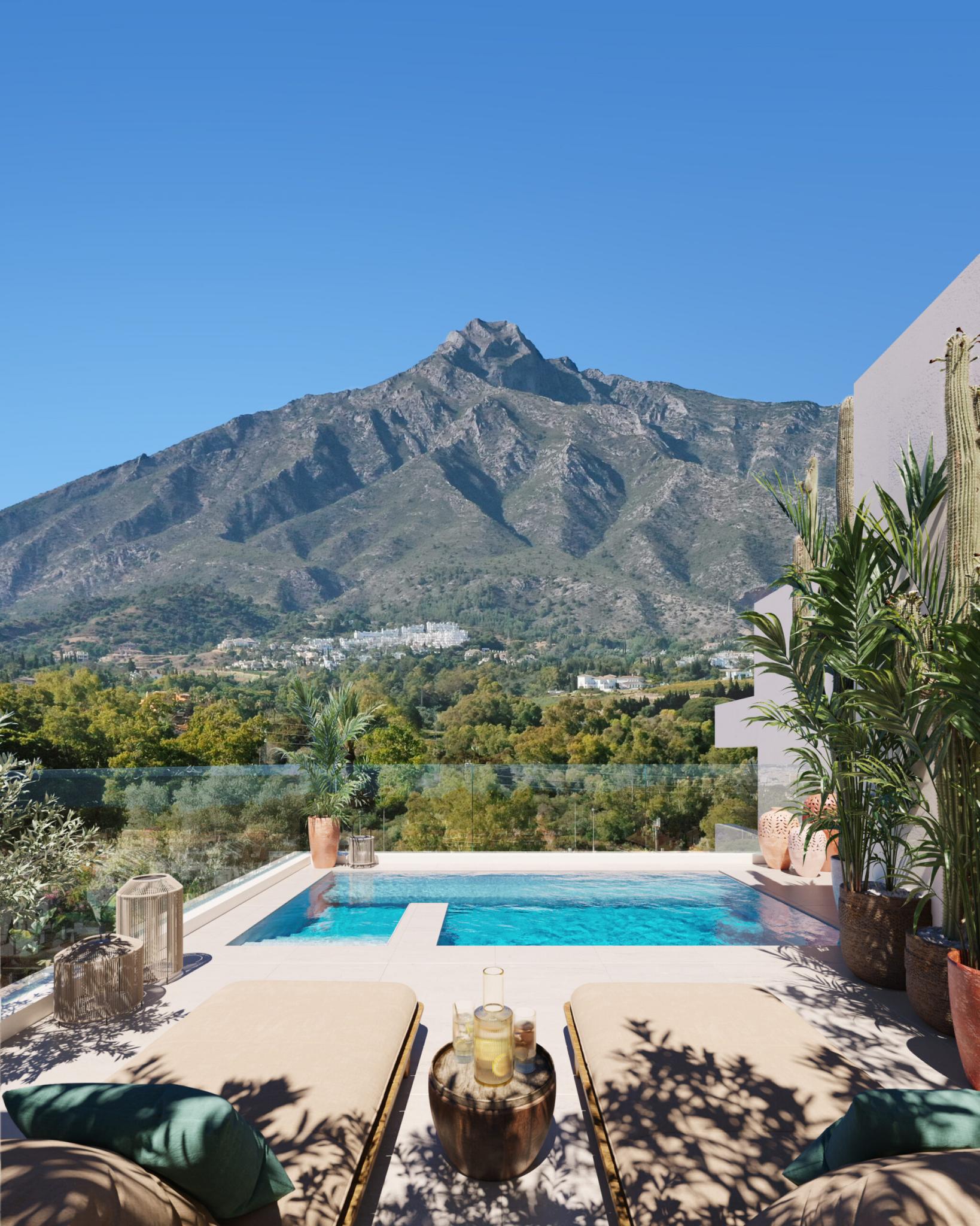 Entrance hallway in new-build penthouse, Lomas de Marbella Club, Marbella