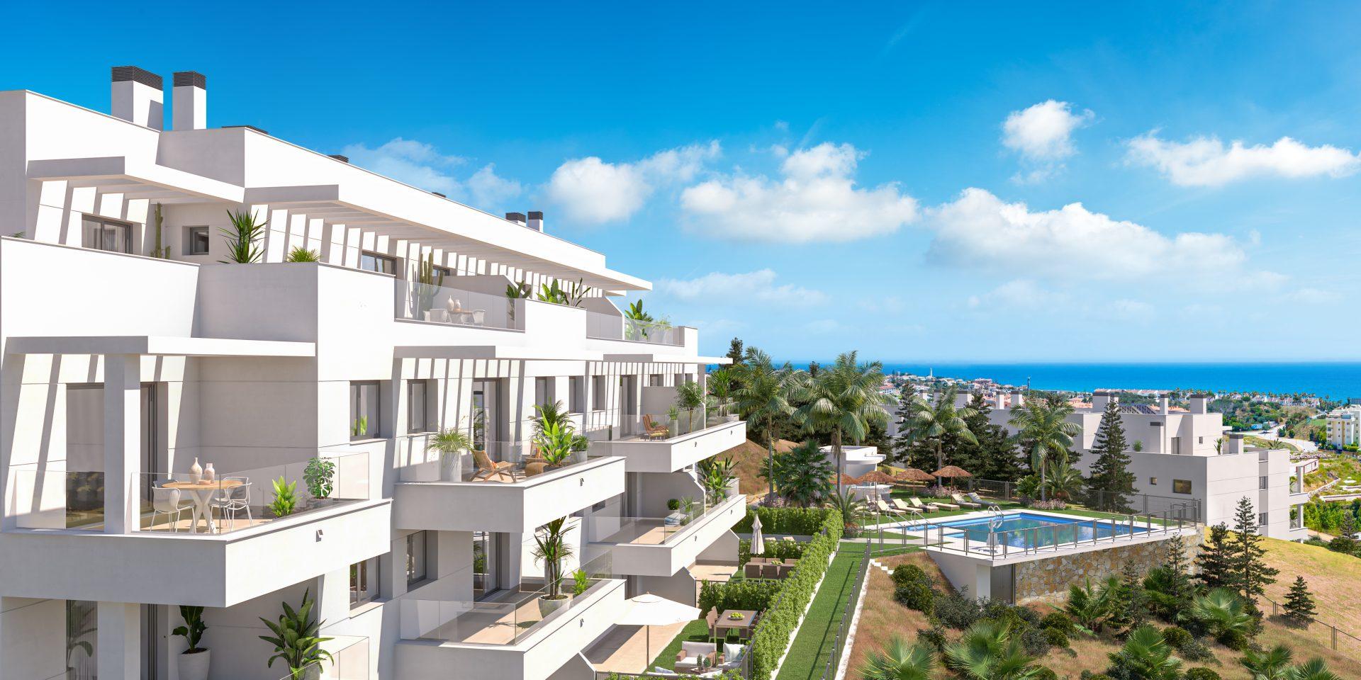 Lift lobby and building entrance, new-build development, Calaburra, Mijas