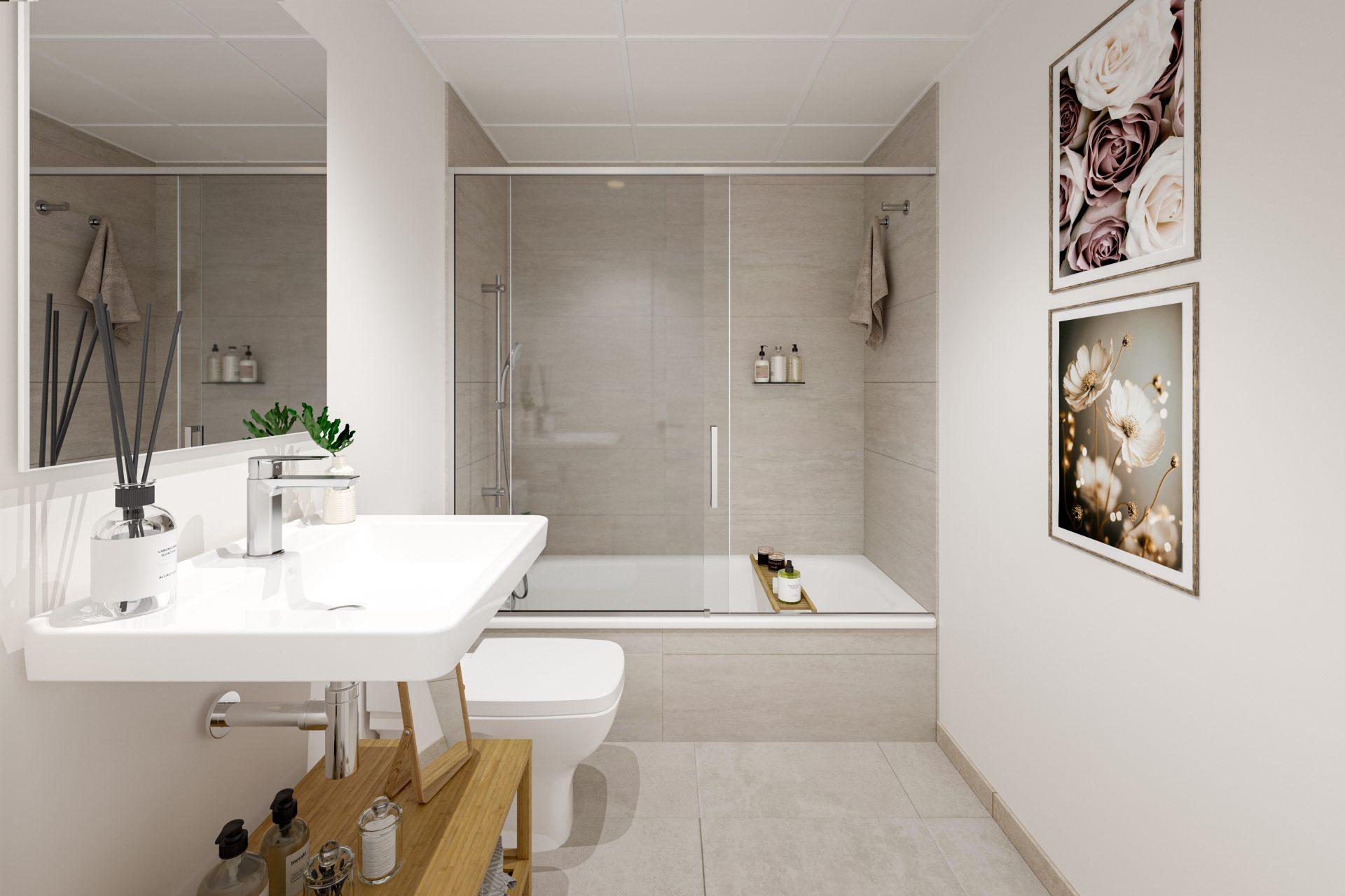 Fitted kitchen in 2-bedroom new-build apartment, Calaburra, Mijas