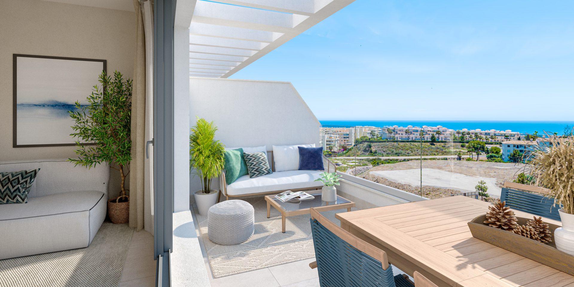 Main bathroom in 2-bedroom new-build apartment, Calaburra, Mijas