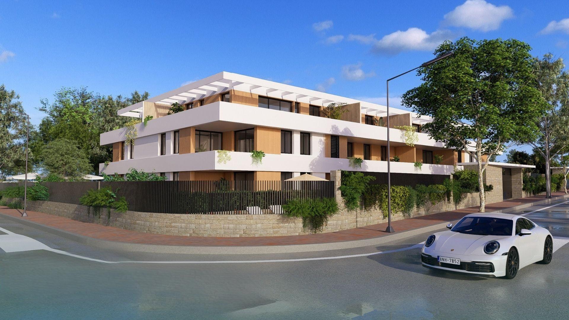 Interior render of main bedroom in 2-bedroom apartment, Pueblo, Jávea