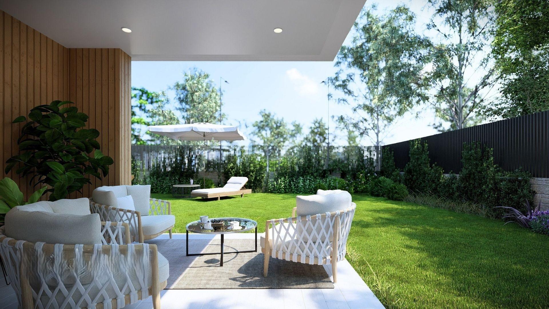 Pool surround with sun lounger area, new-build development, Pueblo, Jávea