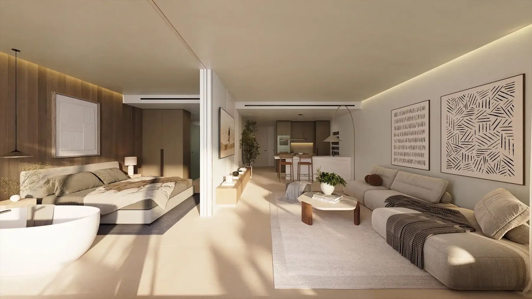 Main bedroom with built-in storage in 2-bedroom villa, El Higuerón