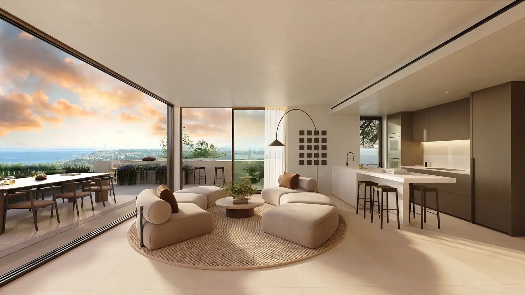Terrace area of new-build villa, El Higuerón, Fuengirola