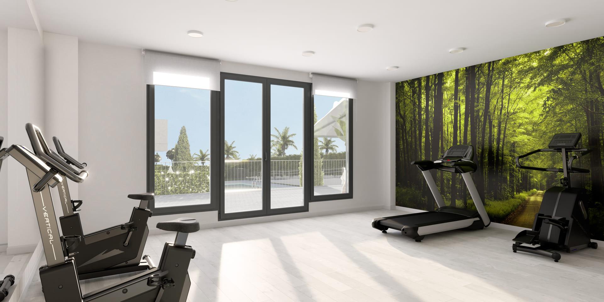 Communal pool area in new-build development, Caleta de Vélez
