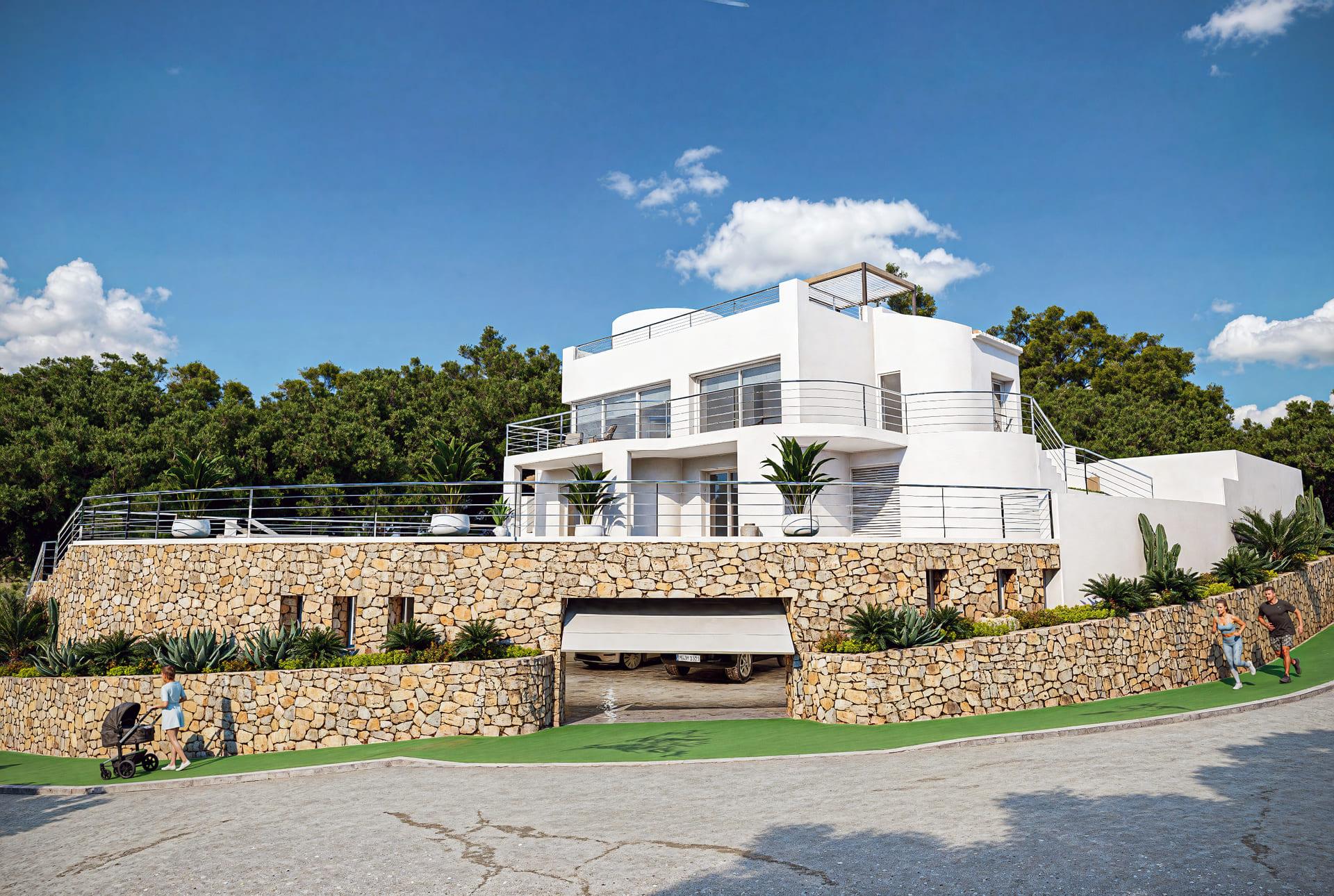 Private swimming pool set within 1,000 m2 plot, new-build villa, Altea Hills, Altea