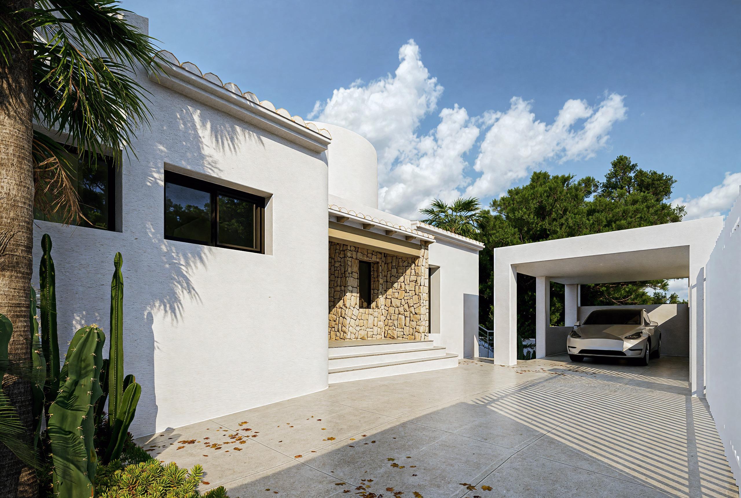 Open-plan living area with floor-to-ceiling glazed doors in 4-bedroom villa, Altea Hills