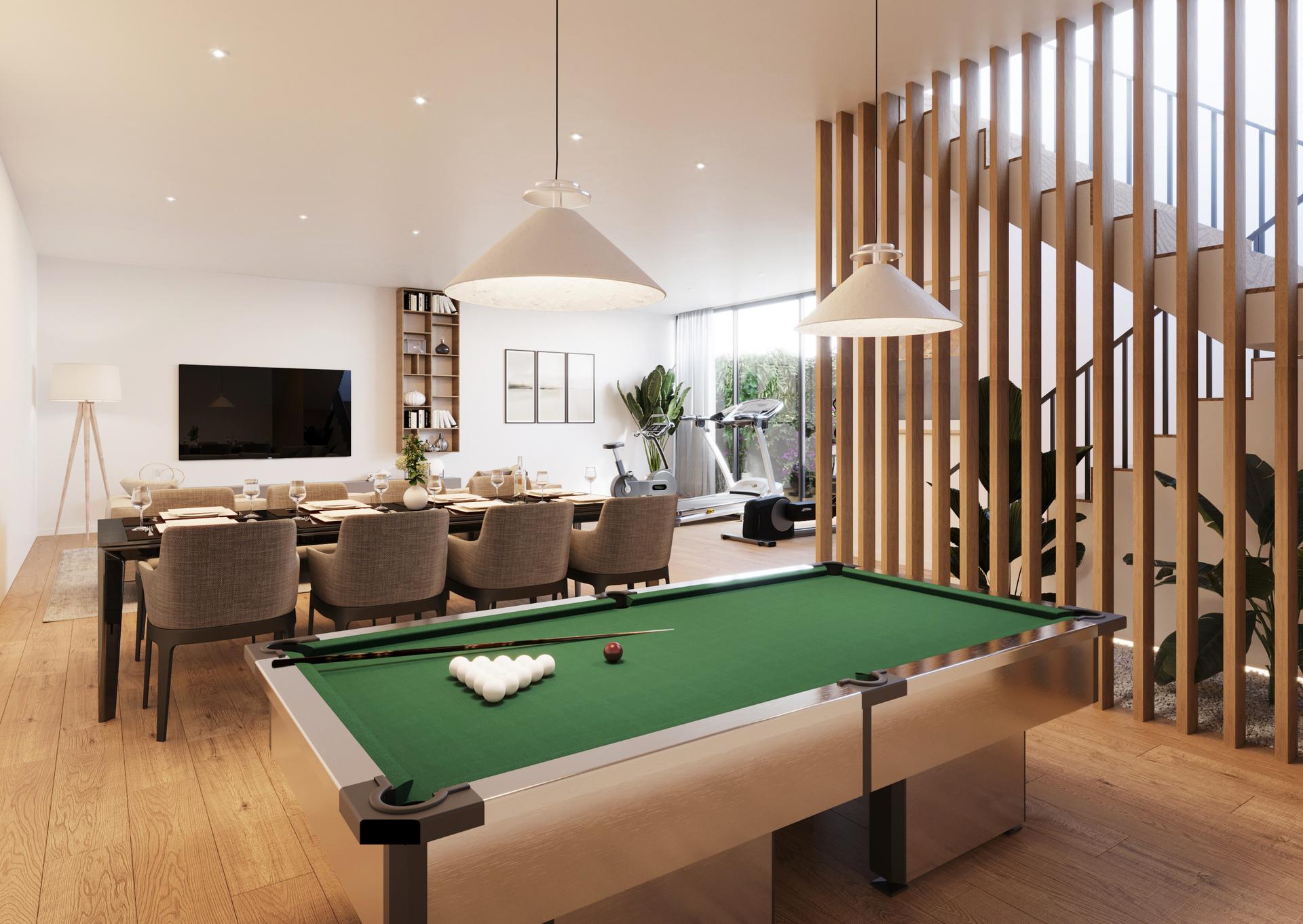 Internal corridor with double-glazed windows in new-build villa, Polop