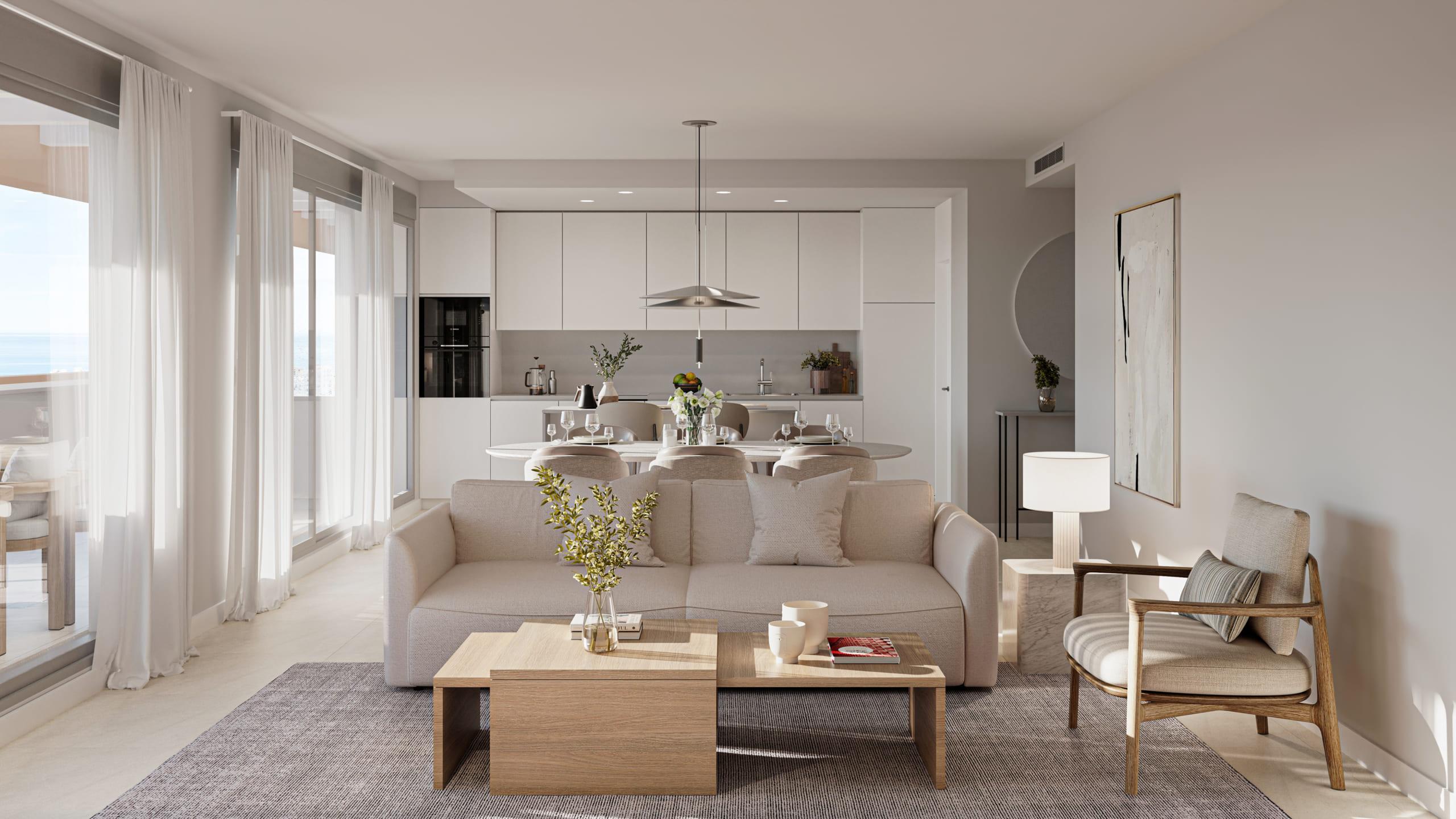 Master bedroom with double-glazed windows in 3-bedroom penthouse, Las Mesas, Estepona