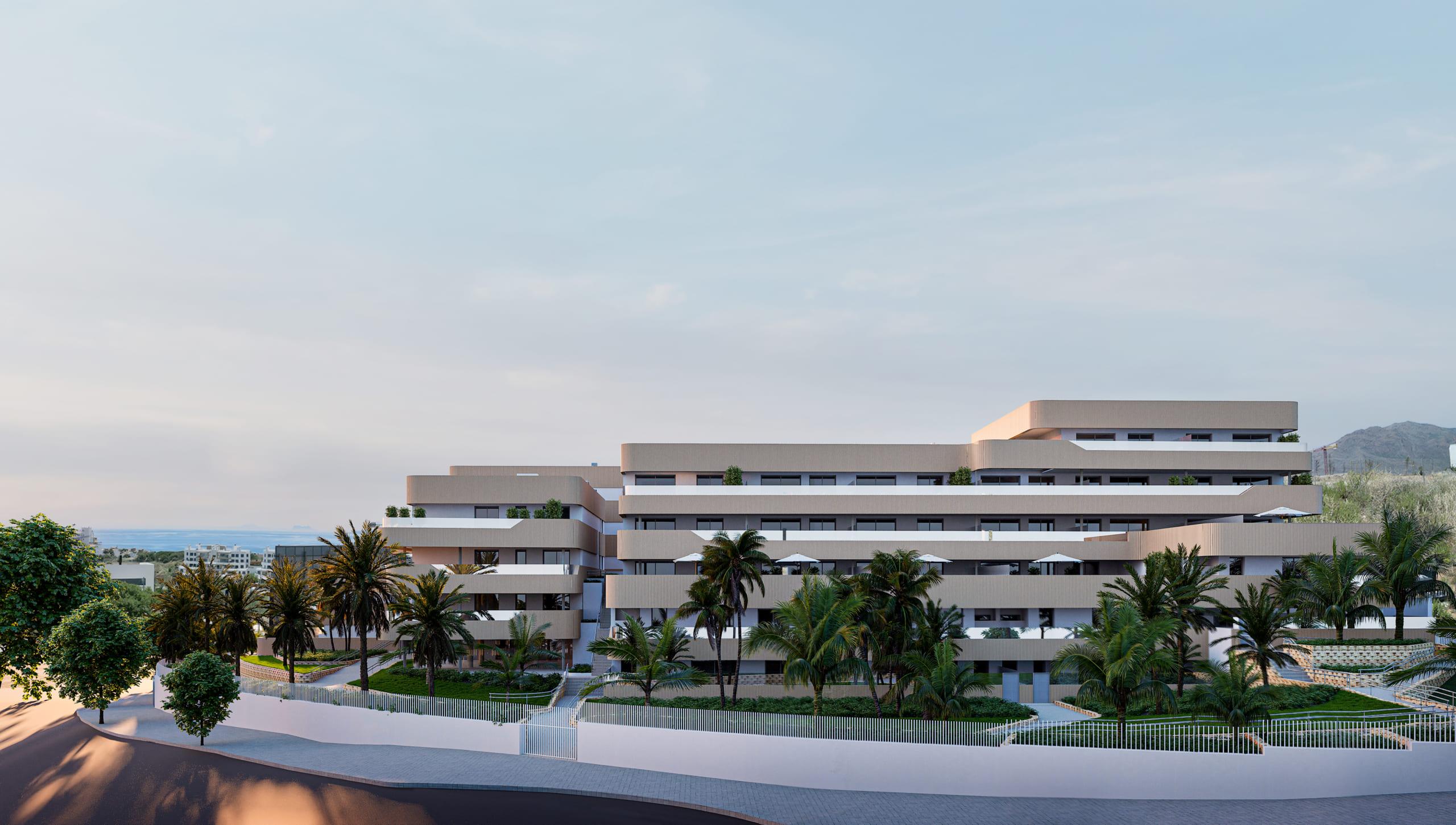 Private terrace of top-floor new-build penthouse, Las Mesas, Estepona