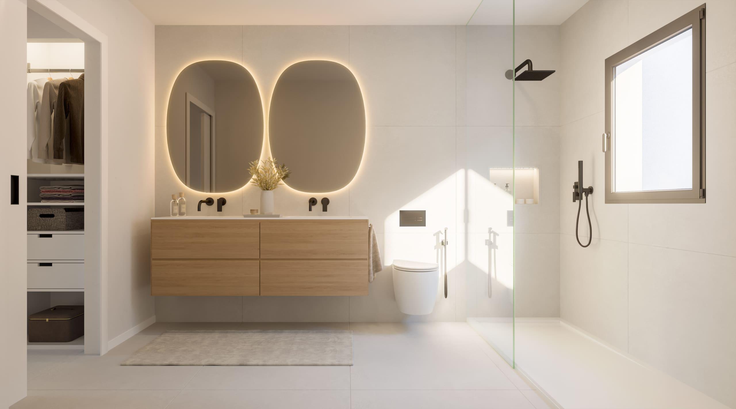 Bedroom with window in new-build bungalow, Cancelada, Estepona
