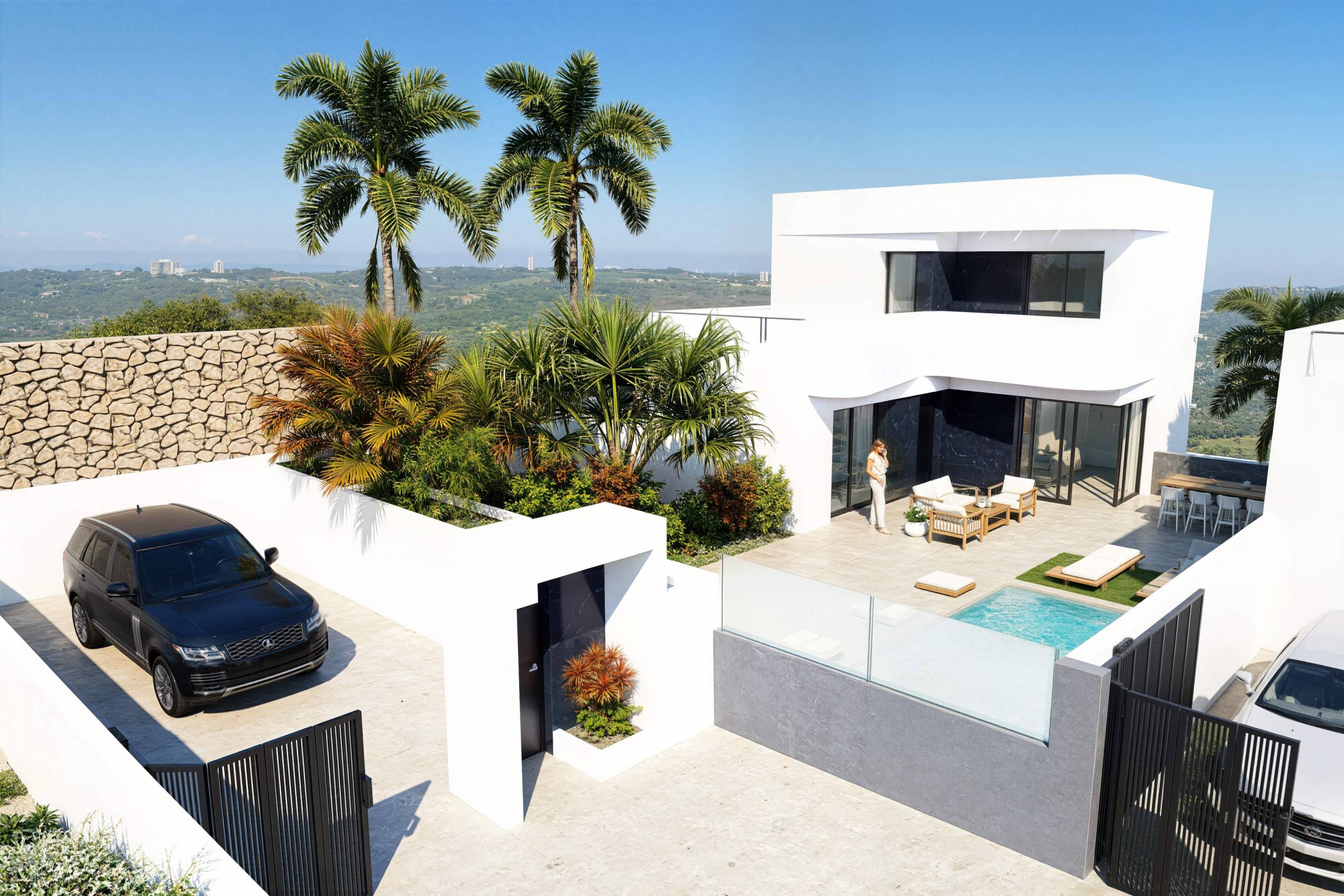 Main bedroom with built-in wardrobes in new-build villa, Algorfa
