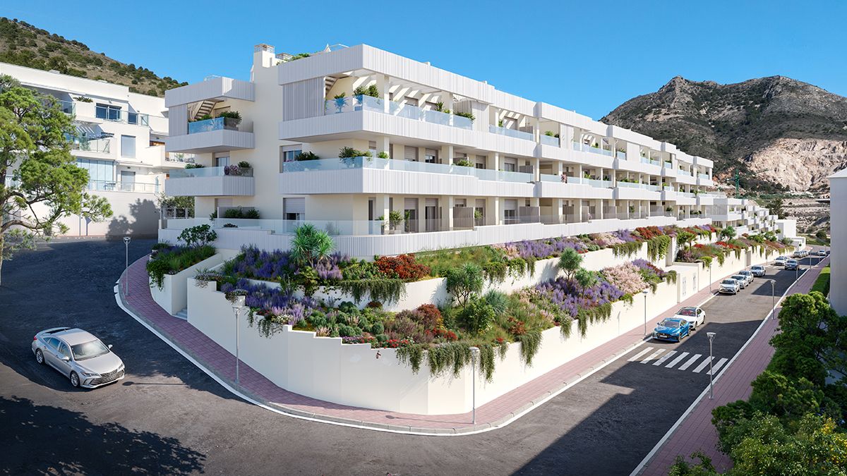 Communal garden or grounds of new-build development, Rancho Domingo