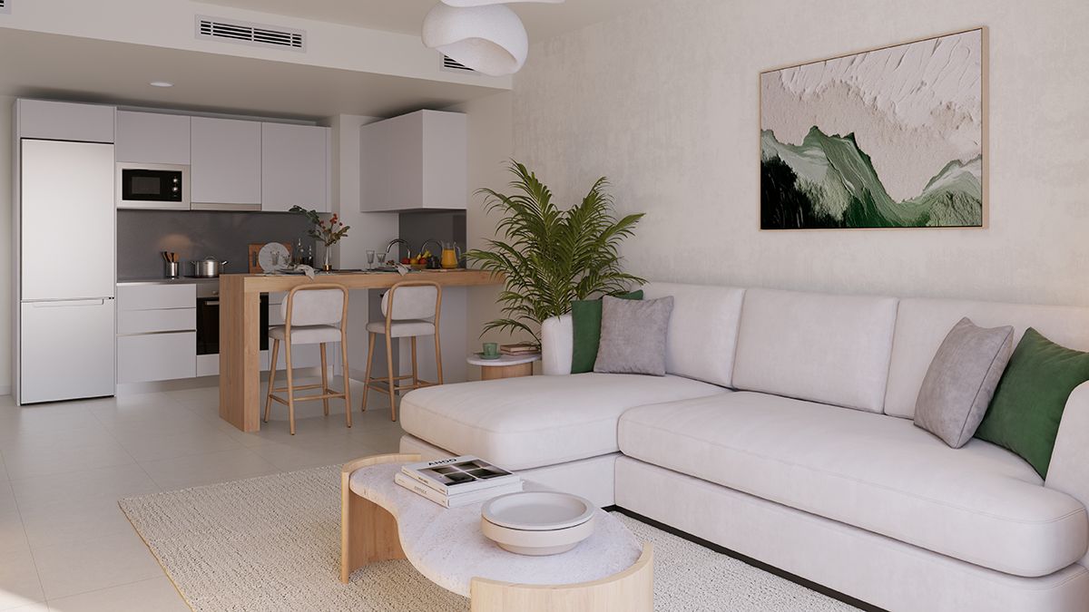 Communal pool area in new-build development, Rancho Domingo, Benalmádena