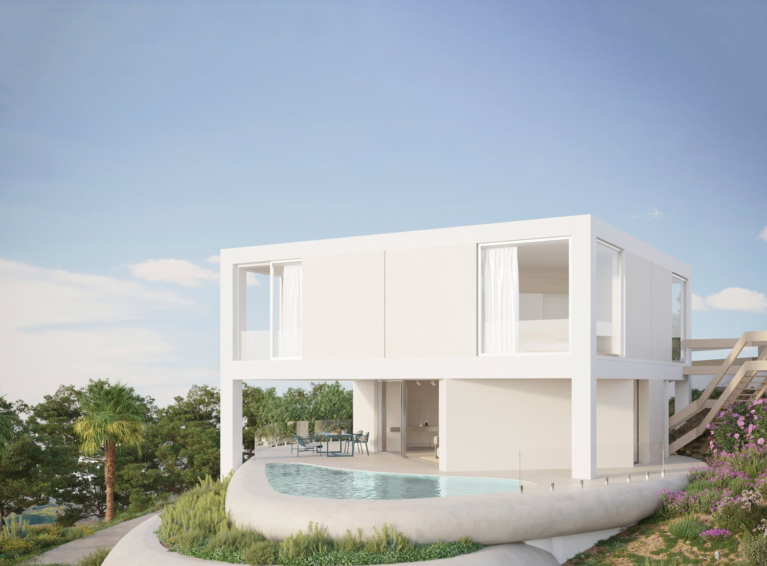 Planned pool area on plot of new-build villa, Las Colinas Golf, Orihuela