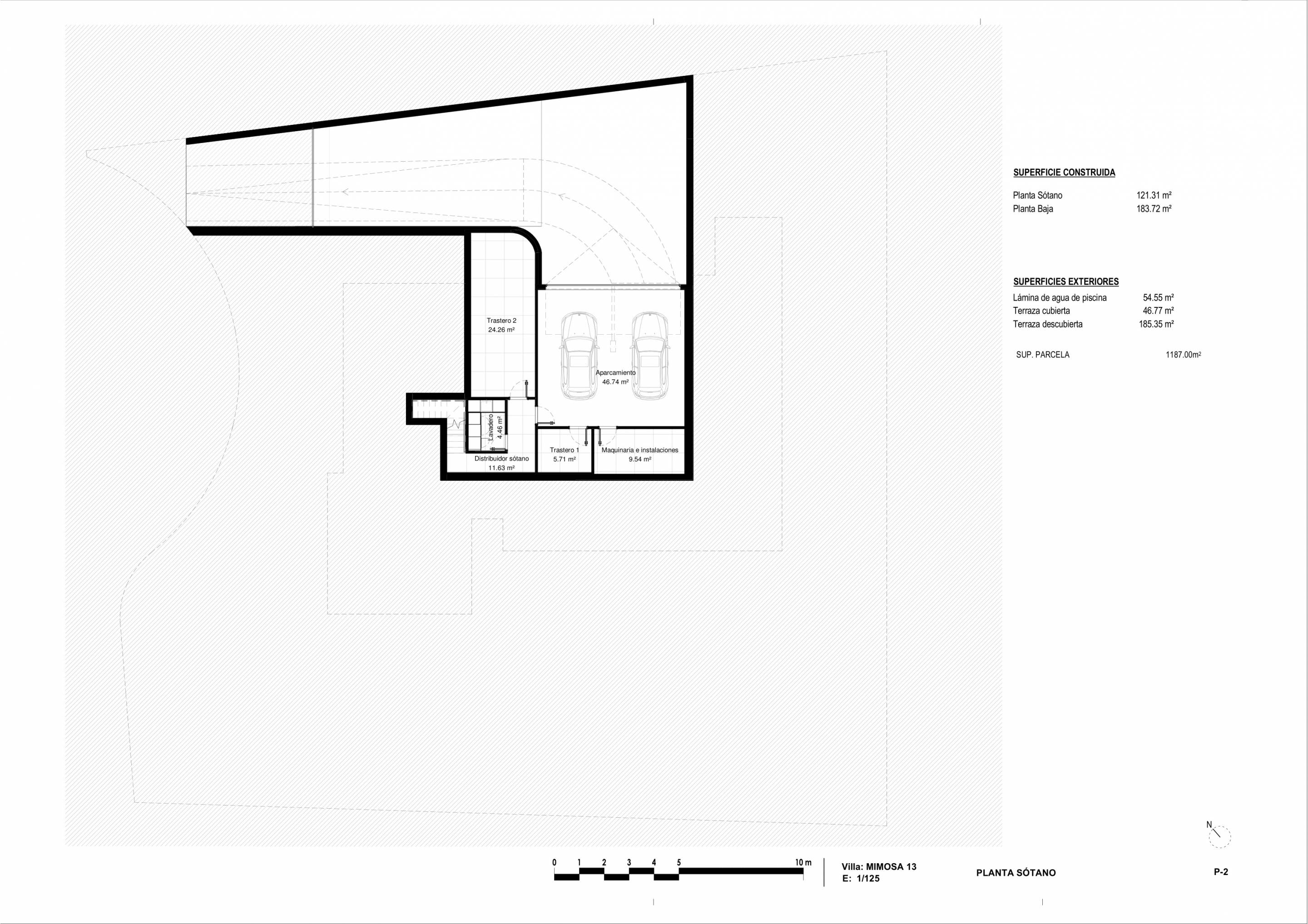Ground-floor room configuration plan of 3-bedroom new-build villa, Las Colinas Golf, Orihuela