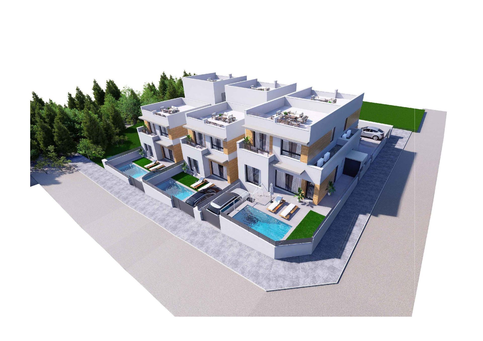 Ground-level outdoor area within private plot, new-build villa, Benijofar