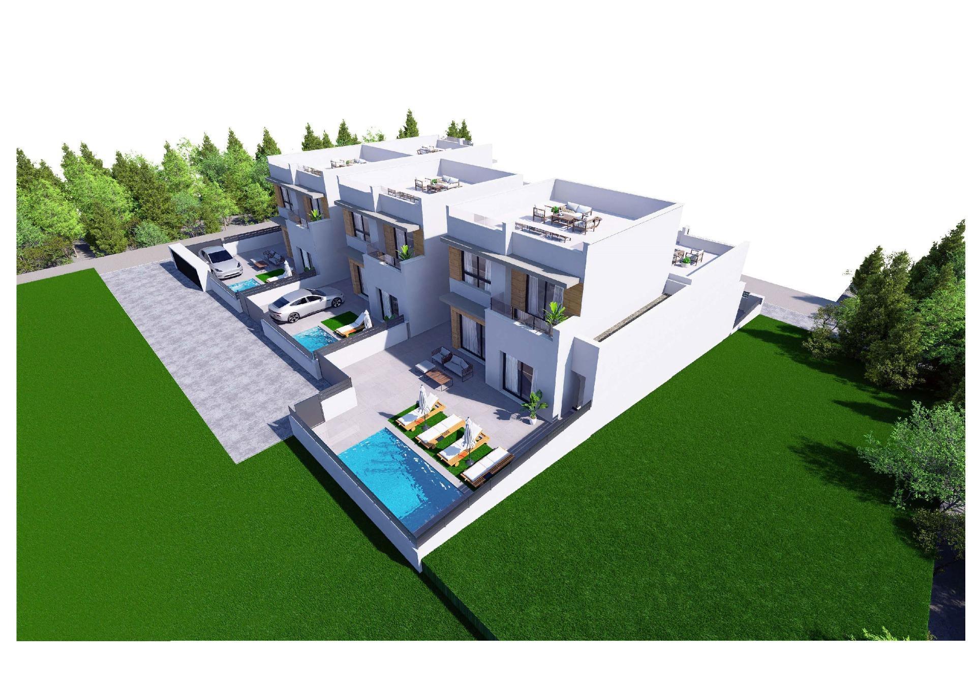 Private garden at ground level, new-build villa, Pueblo 4, Benijofar