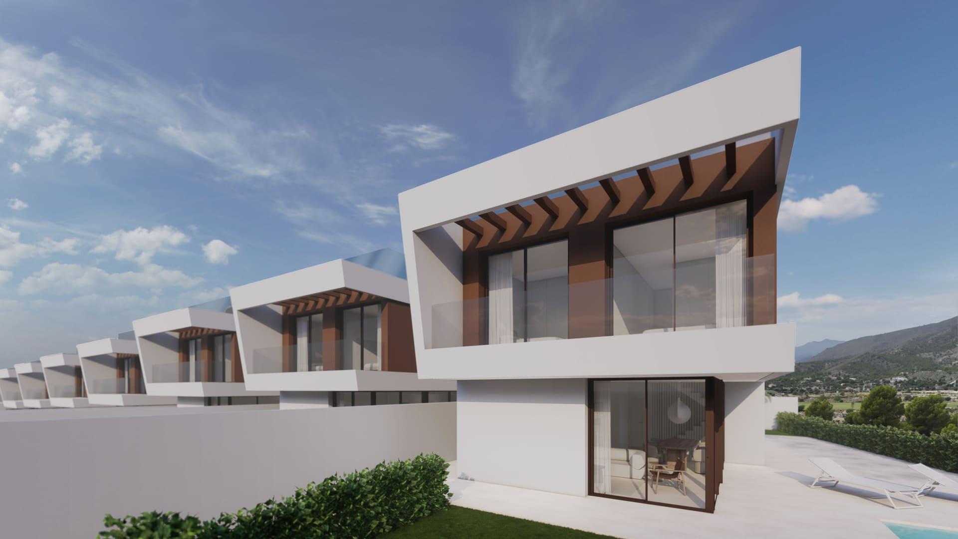 Communal swimming pool within Golf Puig Campana development, Finestrat